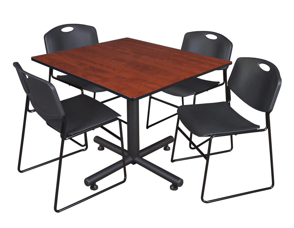 Regency TKB4848CH44BK Breakroom Red 4-Person Training Table (48-in W x 29-in H)