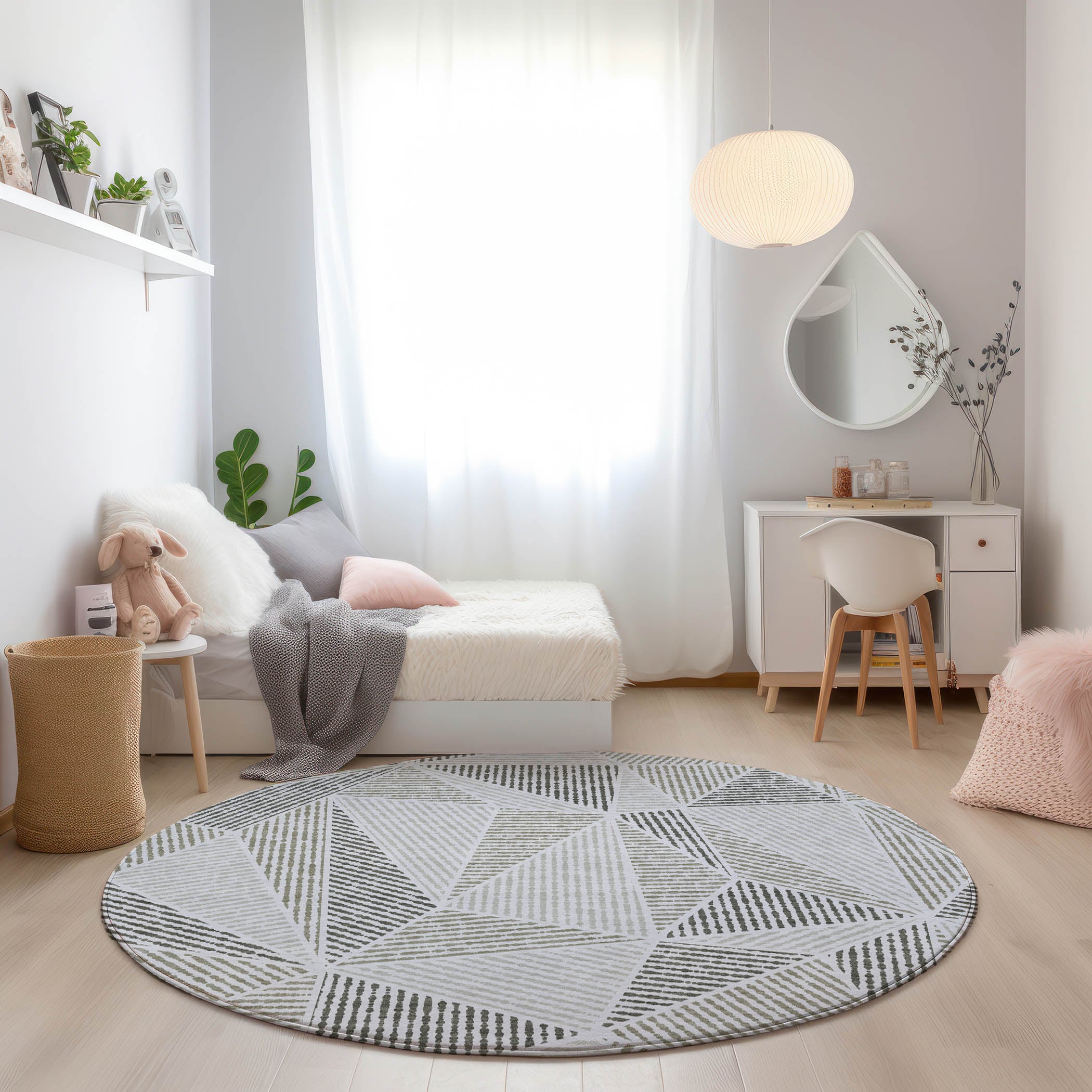 Addison Rugs ACN618TP8RO Chantille ACN618TP 8 x 8 (ft) Polyester Taupe Round Indoor/Outdoor Geometric Machine washable Area rug
