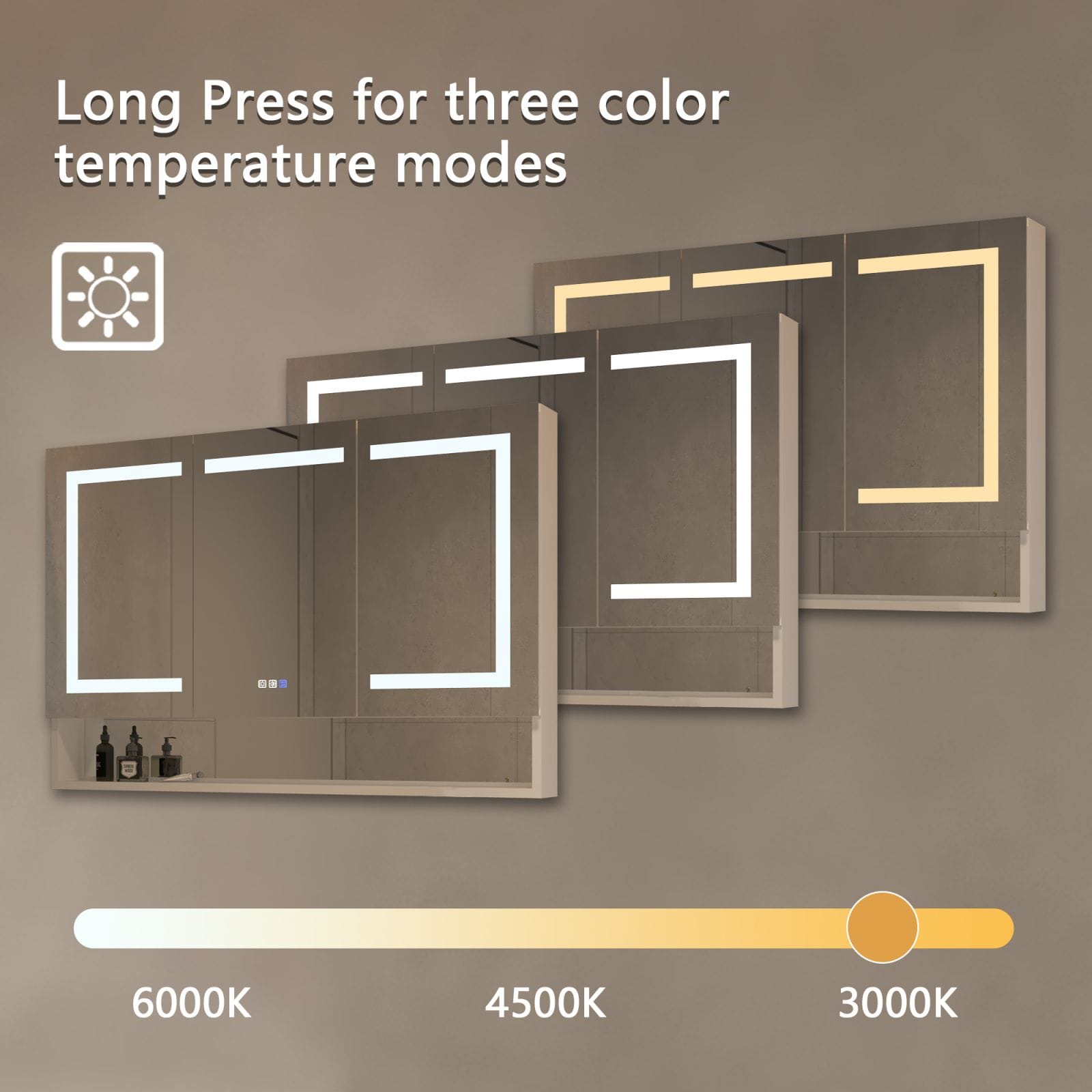 AAZJ V5 48-in x 32-in Lighted LED Fog Free Surface/Recessed Mount ...