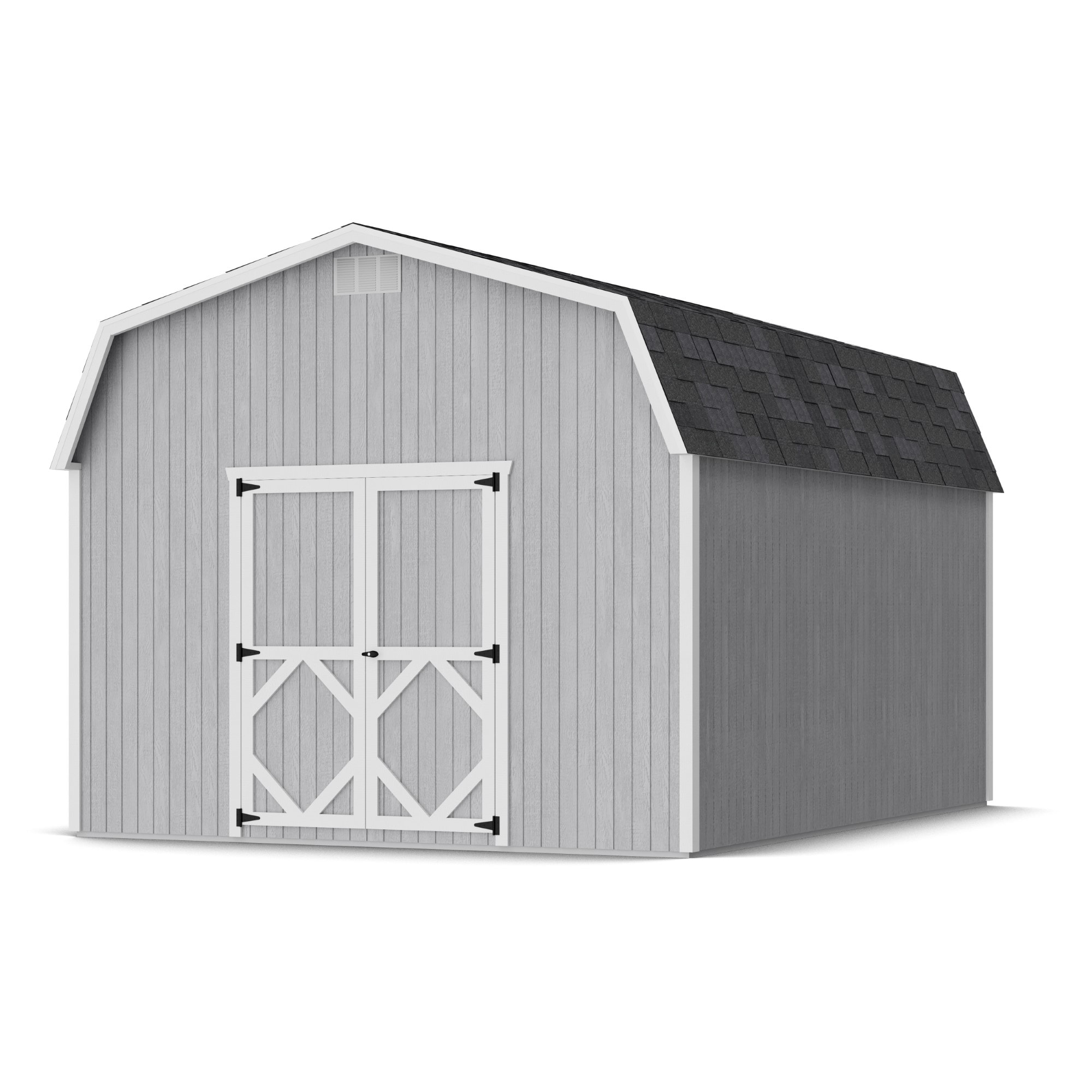 Little Cottage Co 12X16 CGB-6-PC Classic 12-ft x 16-ft Gambrel Style Wood Outdoor Storage Shed with 2 Doors
