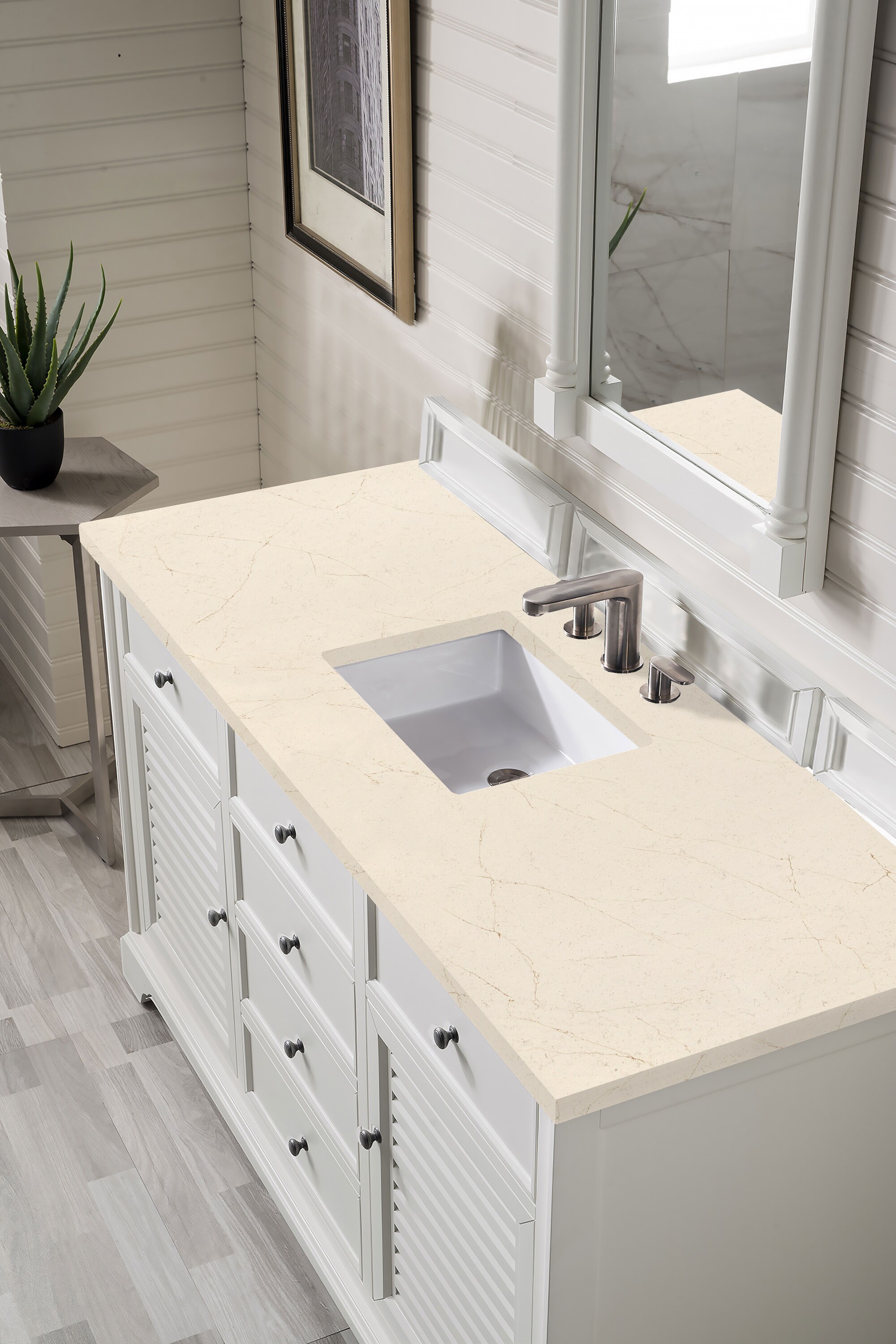 Quebec 17.5 Solid Surface Pedestal Sink, Bright White