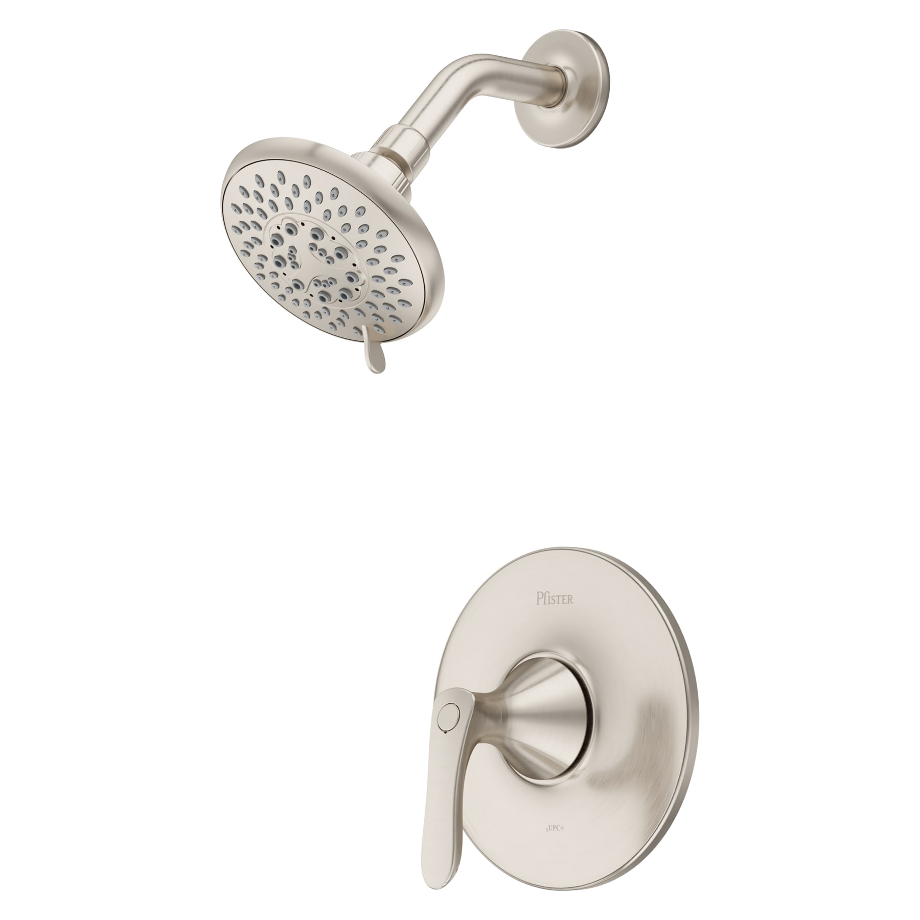 Pfister LG89-7WRK Weller Brushed nickel 1-handle Single function 3.219-in Round Shower Faucet