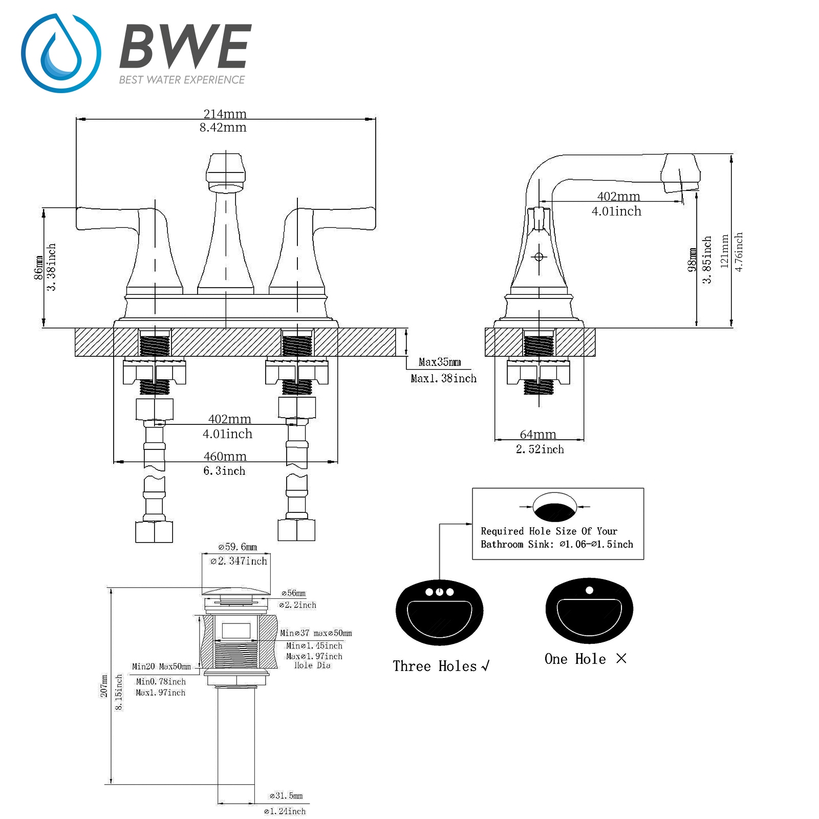 BWE A-92006-C Lavatory-Faucets - View #10
