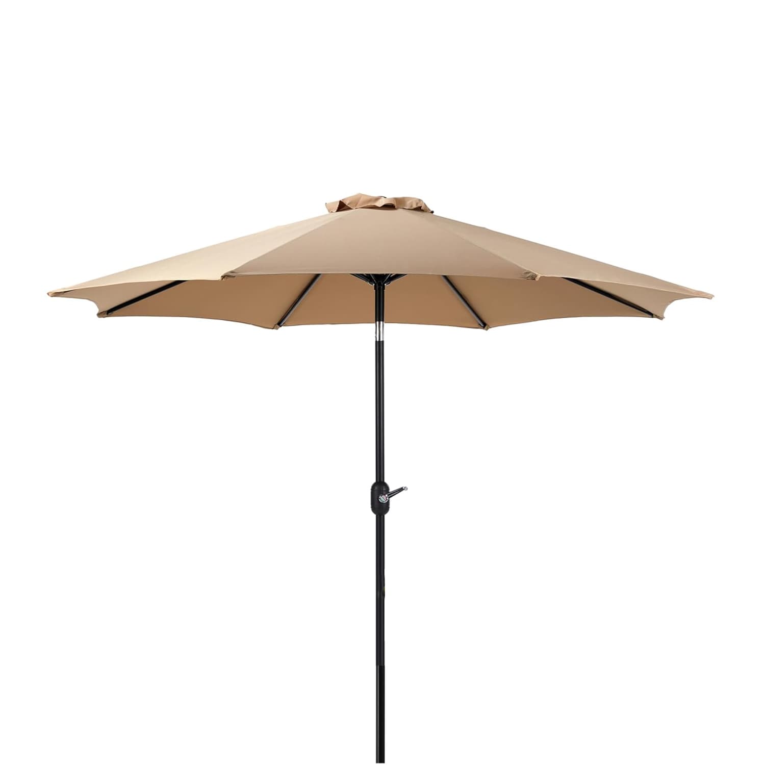 AHIOU HOME ZAAHG-P268233UM 9-ft Steel Tan Push-button Tilt Market Patio Umbrella