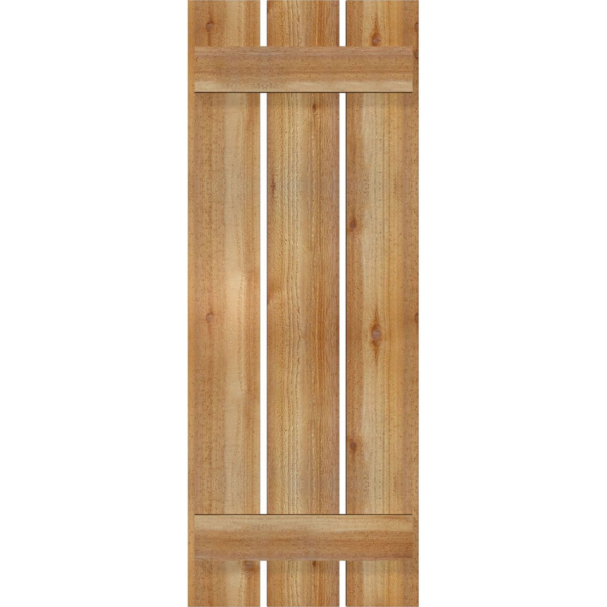 Ekena Millwork RBS06S17X045RWR 17.125-in W x 45-in H Unfinished Paintable/Stainable Board and batten Spaced Wood Exterior Shutters ( 2 -Pack )