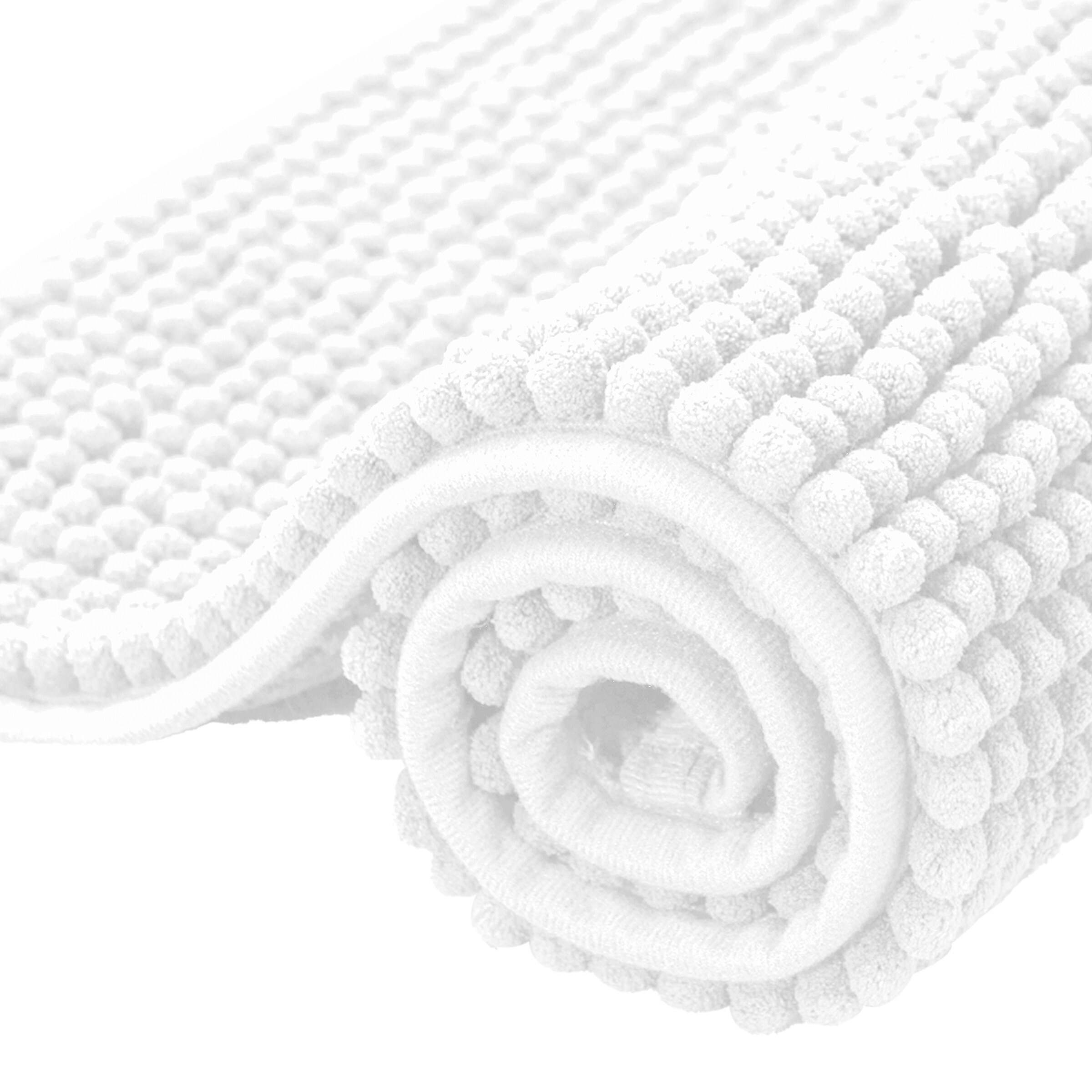 Bathroom Rugs, Chenille Bath Mats Microfiber, White, 20x32, Mayshine