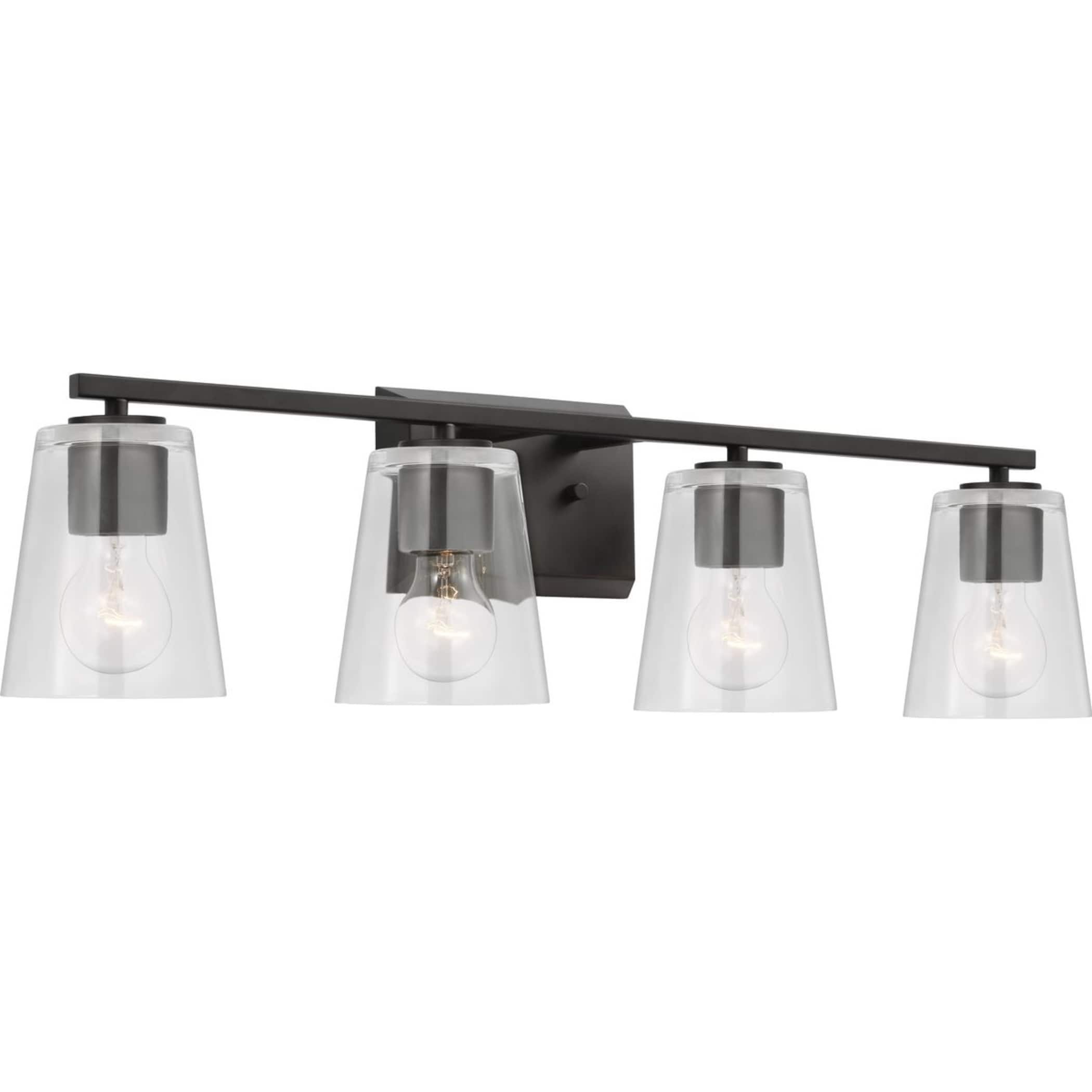 Vertex Matte Black Dimmable Four-Light Bath Fixture