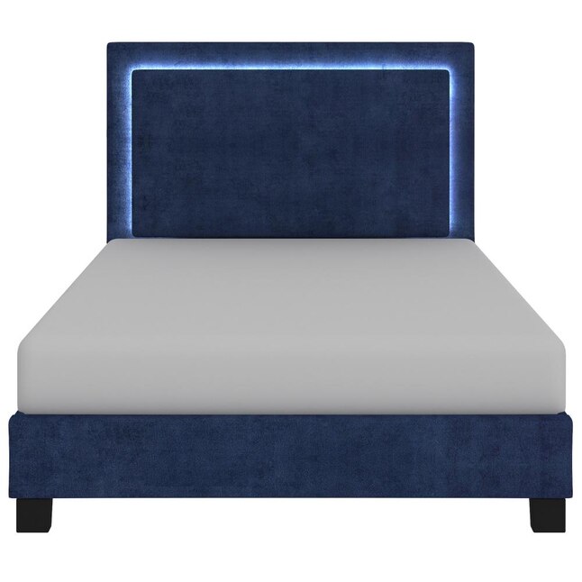 Worldwide Homefurnishings Blue Queen Upholstered Platform Bed in the ...