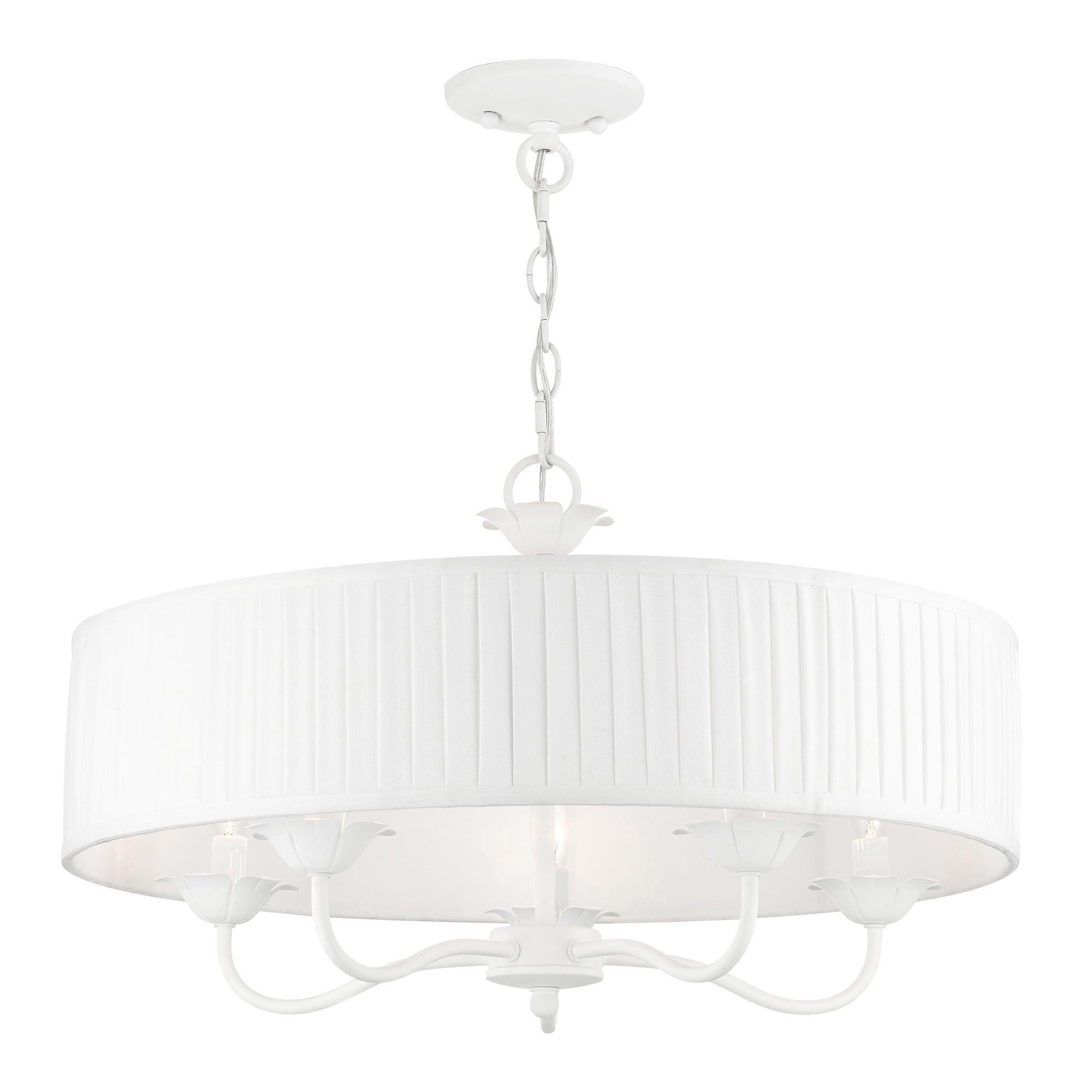 Edinburgh 23" White Glass Drum Pendant Light