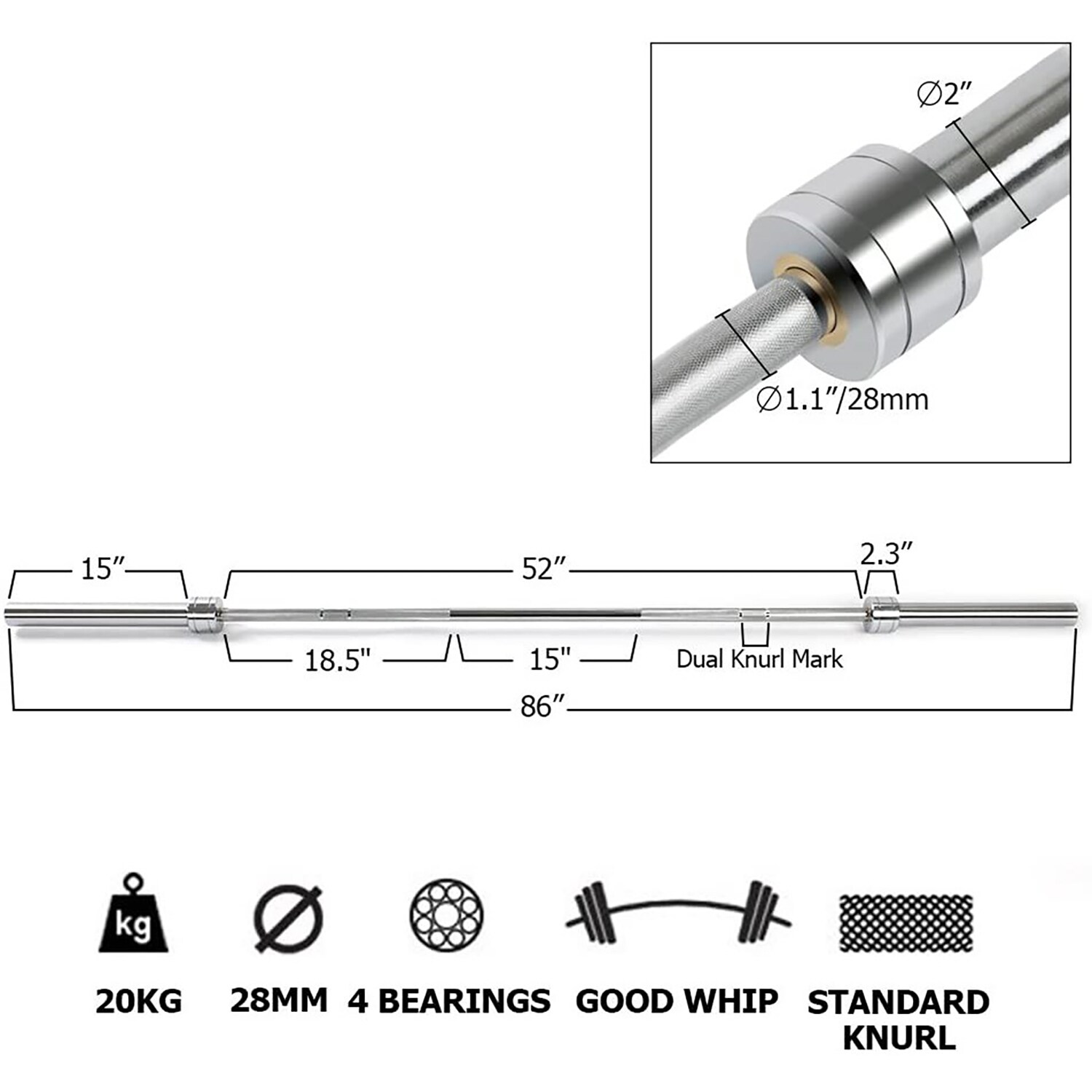 GZMR SPJS-5693-BK Barbells-Weight-Bars-Plates - View #8