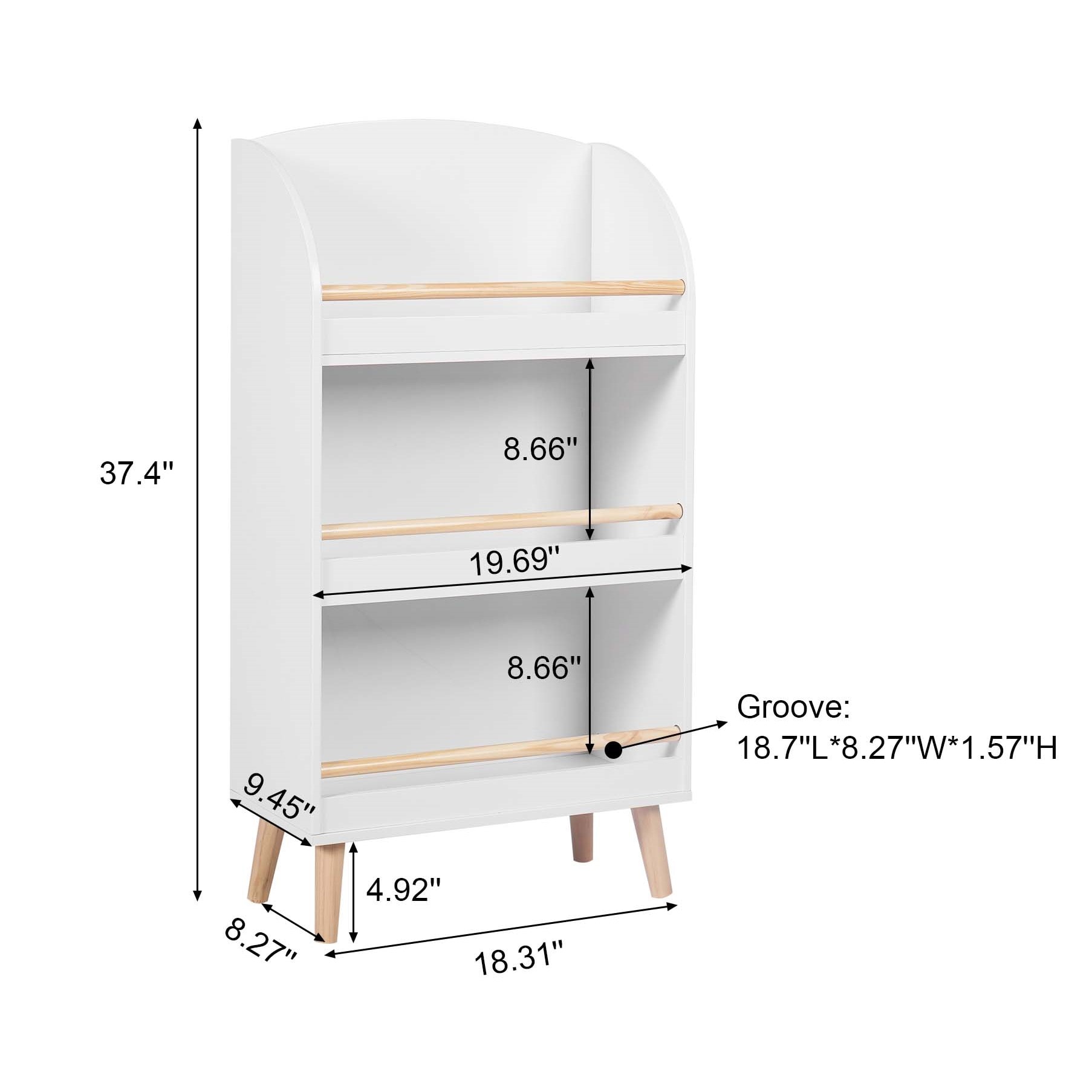 LuxenHome WHCF1872 bookcases - View #7