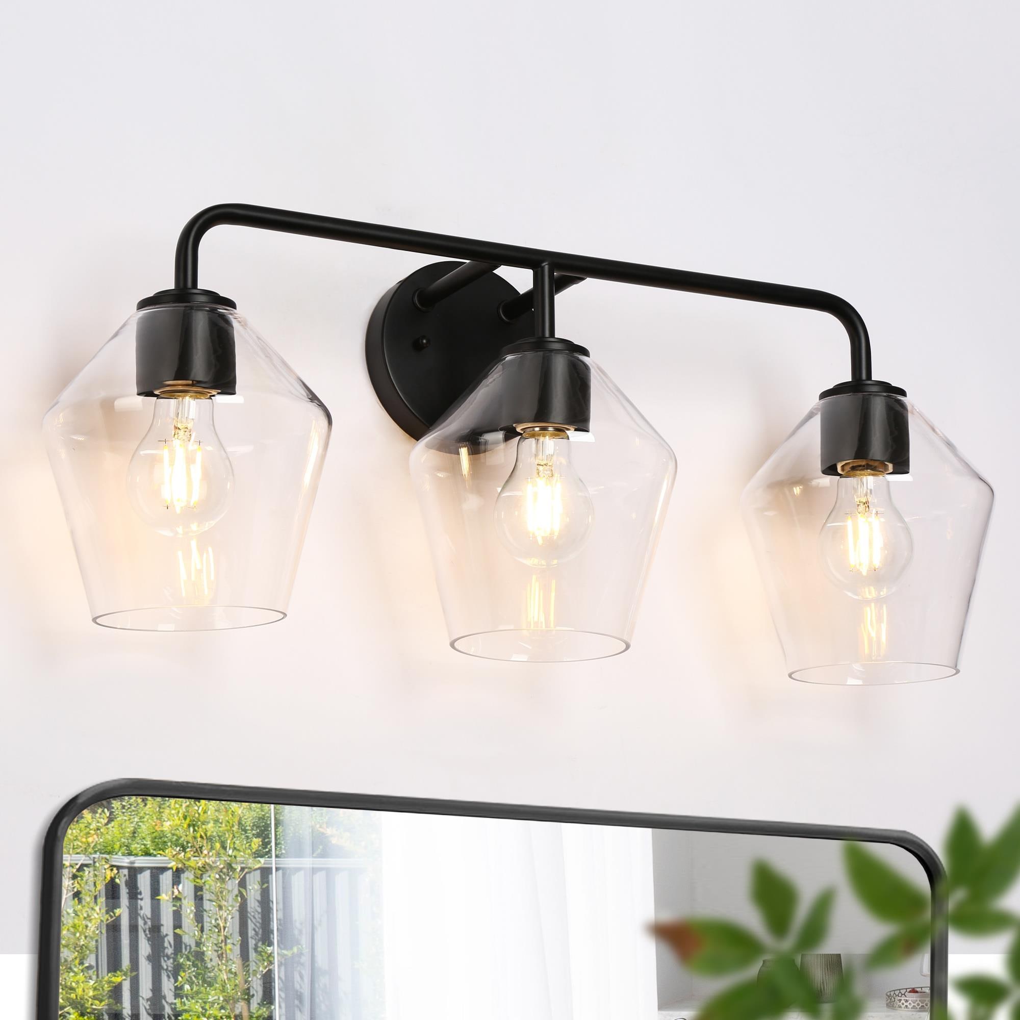 Uolfin EMZBQN-LWS24305-W7 farmhosue 24.5-in 3 -Light Matte Black Modern/contemporary Vanity light bar
