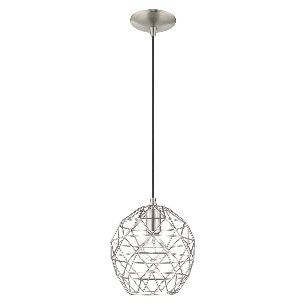 Brushed Nickel 1-Light LED Mini Globe Pendant for Indoor/Outdoor
