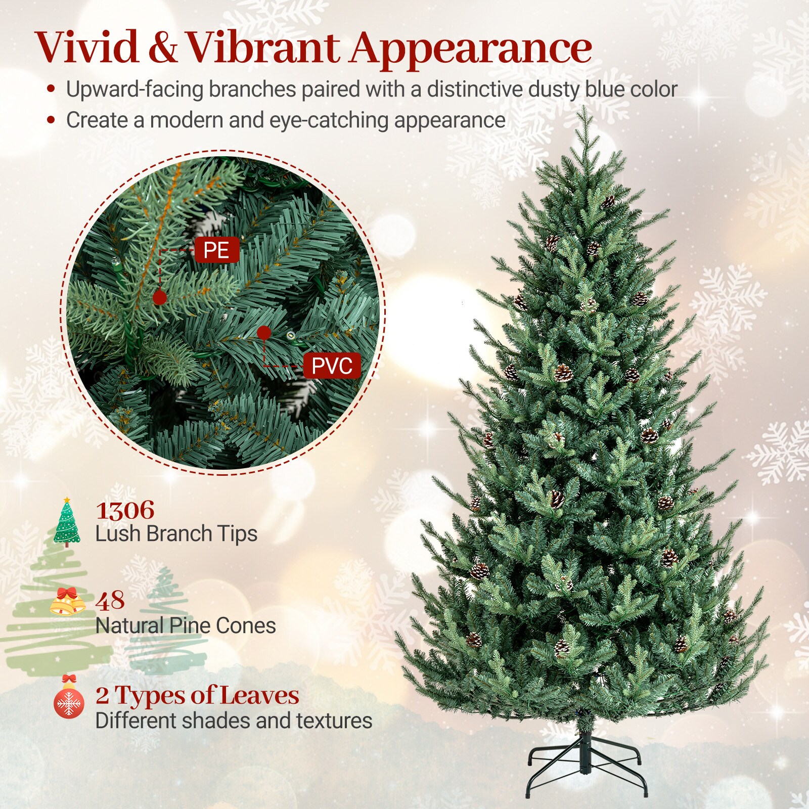 WELLFOR GD-X4YEX-GN Artificial-Christmas-Trees - View #4