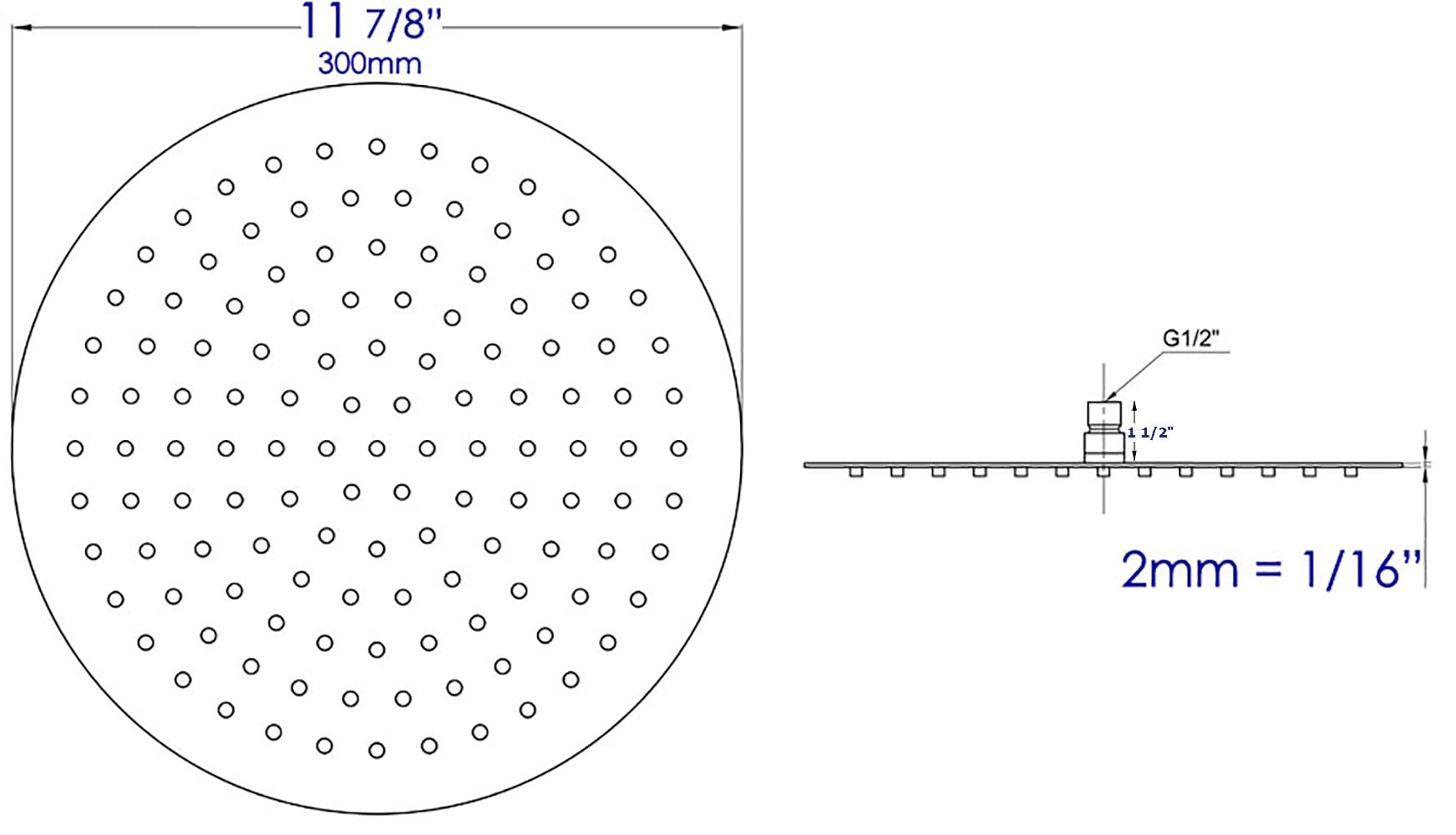 ALFI RAIN12R-BSS Fixed-Showerhead - View #8