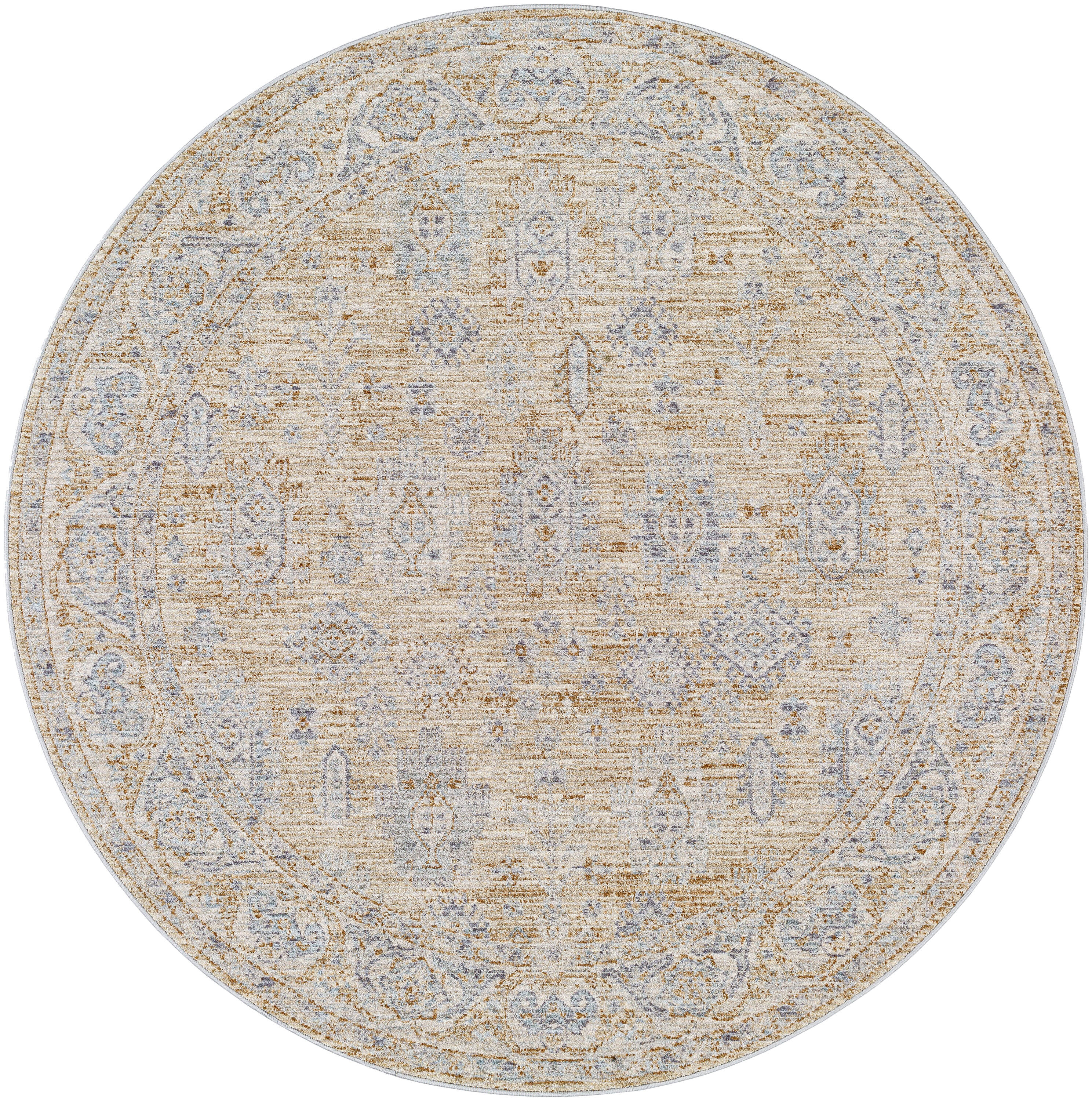 Livabliss AVT2340-67RD Avant Garde 6 x 6 (ft) Loomed Polyester Beige/Slate Round Indoor Vintage Area rug