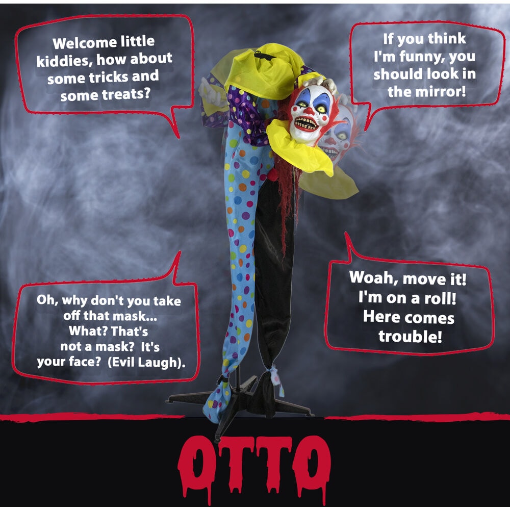 Life-Size Scary Talking Clown with Flashing Red Eyes
