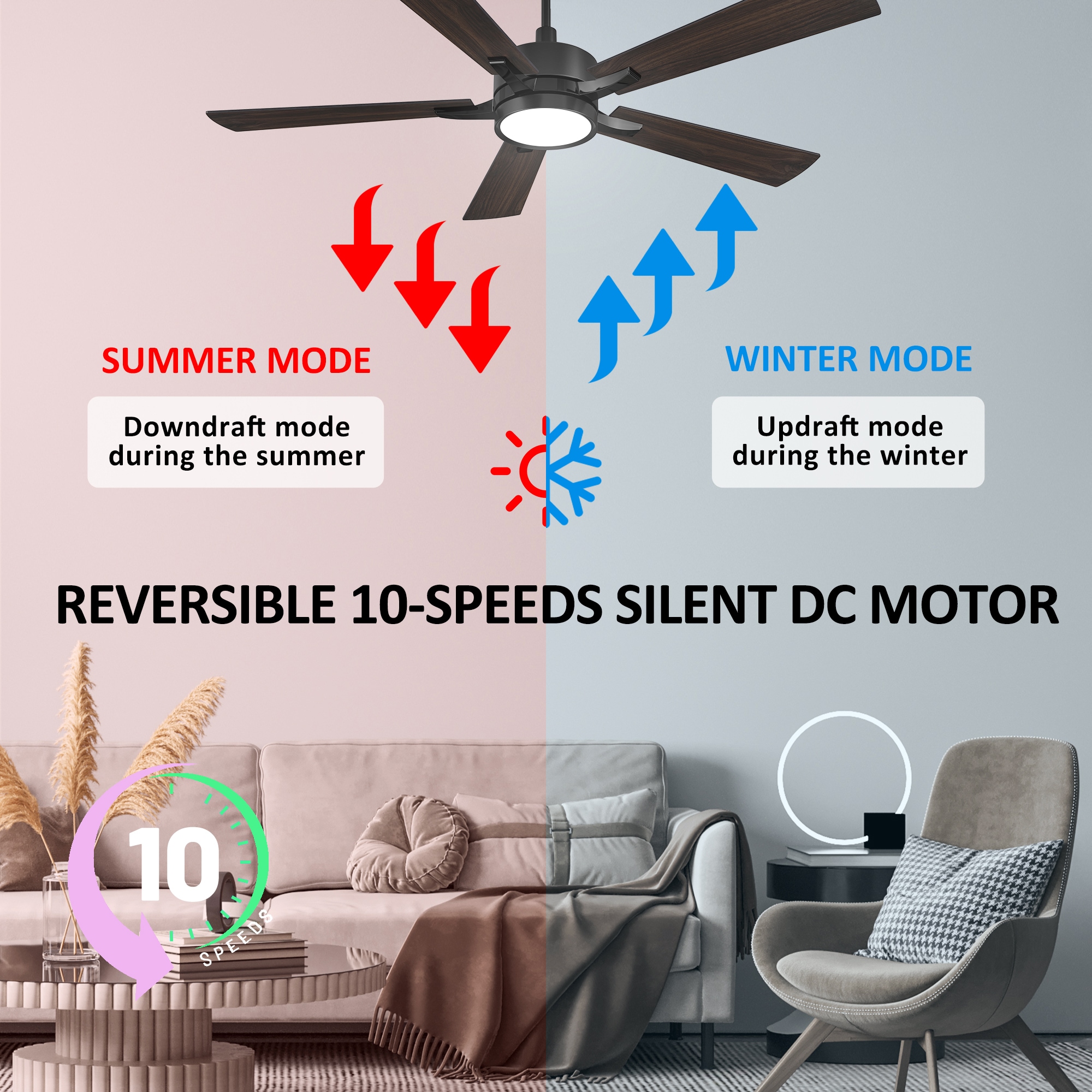 Apex 56 in Indoor/Outdoor WiFi Smart Ceiling Fan with LED Light Remote