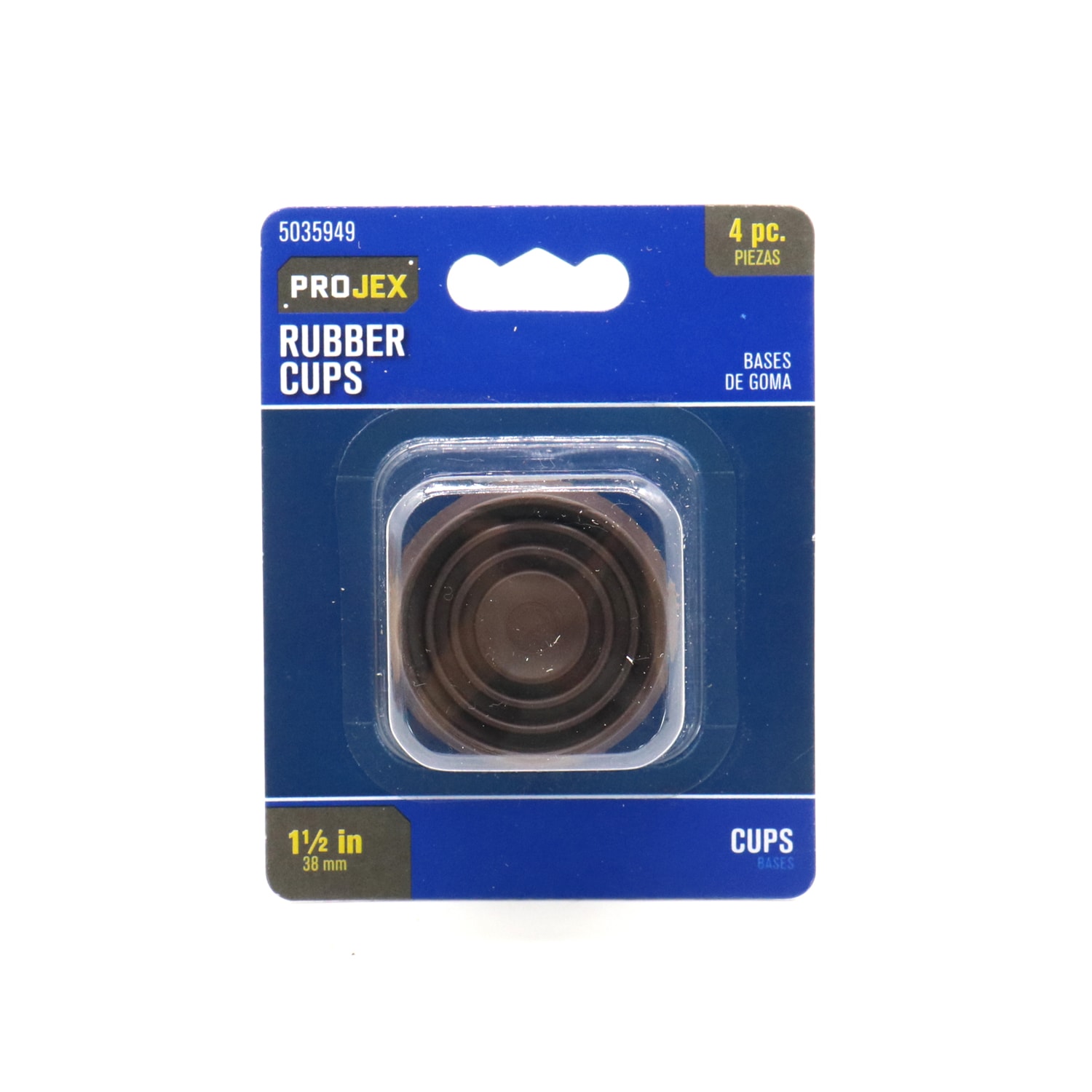 Projex  Rubber Furniture Cups Brown Round 1 1/2 in. W 4 pk
