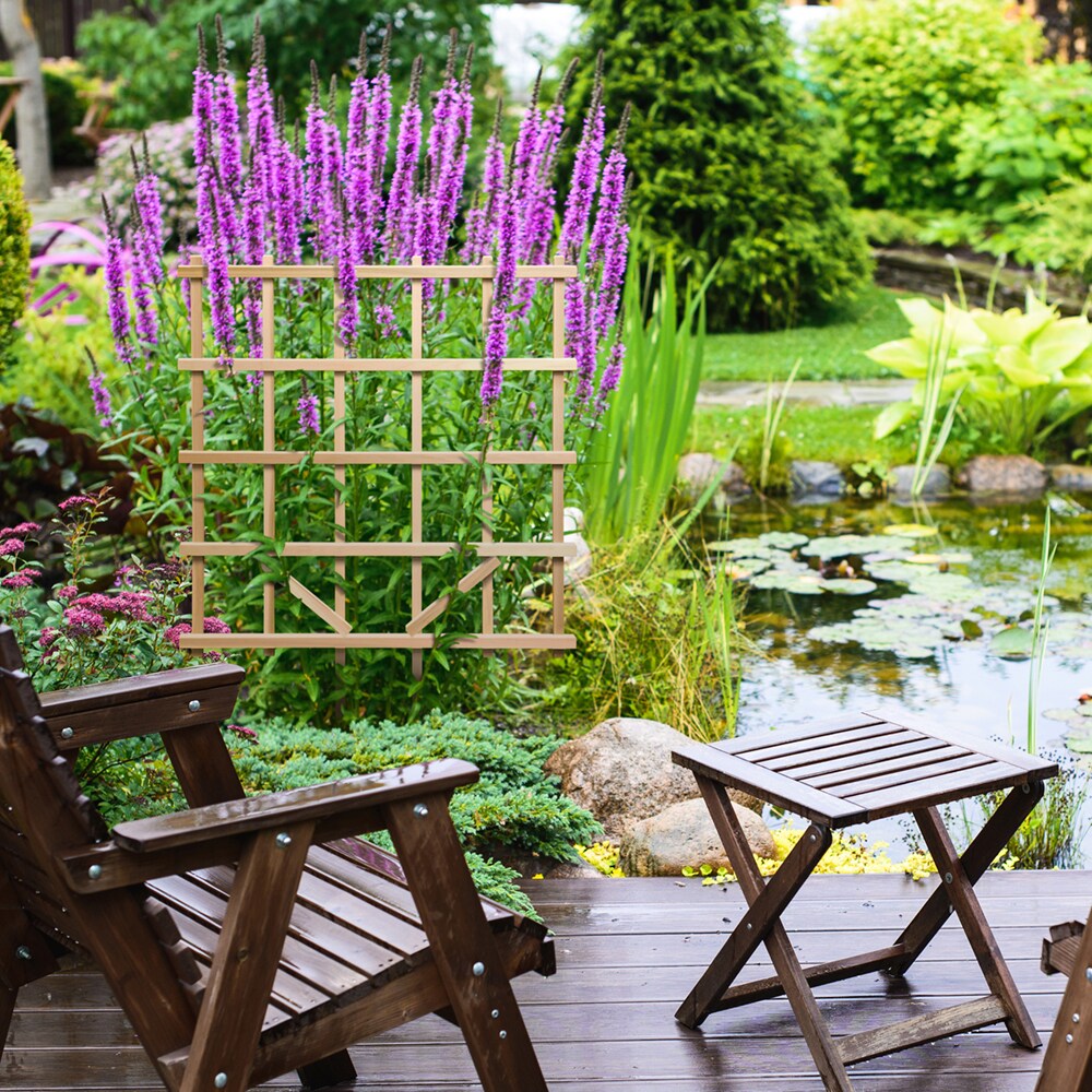 Style Selections 36-in W x 48-in H Natural wood Cedar Garden Trellis For Climbing Plants For Cucumbers For Roses For Tomatoes