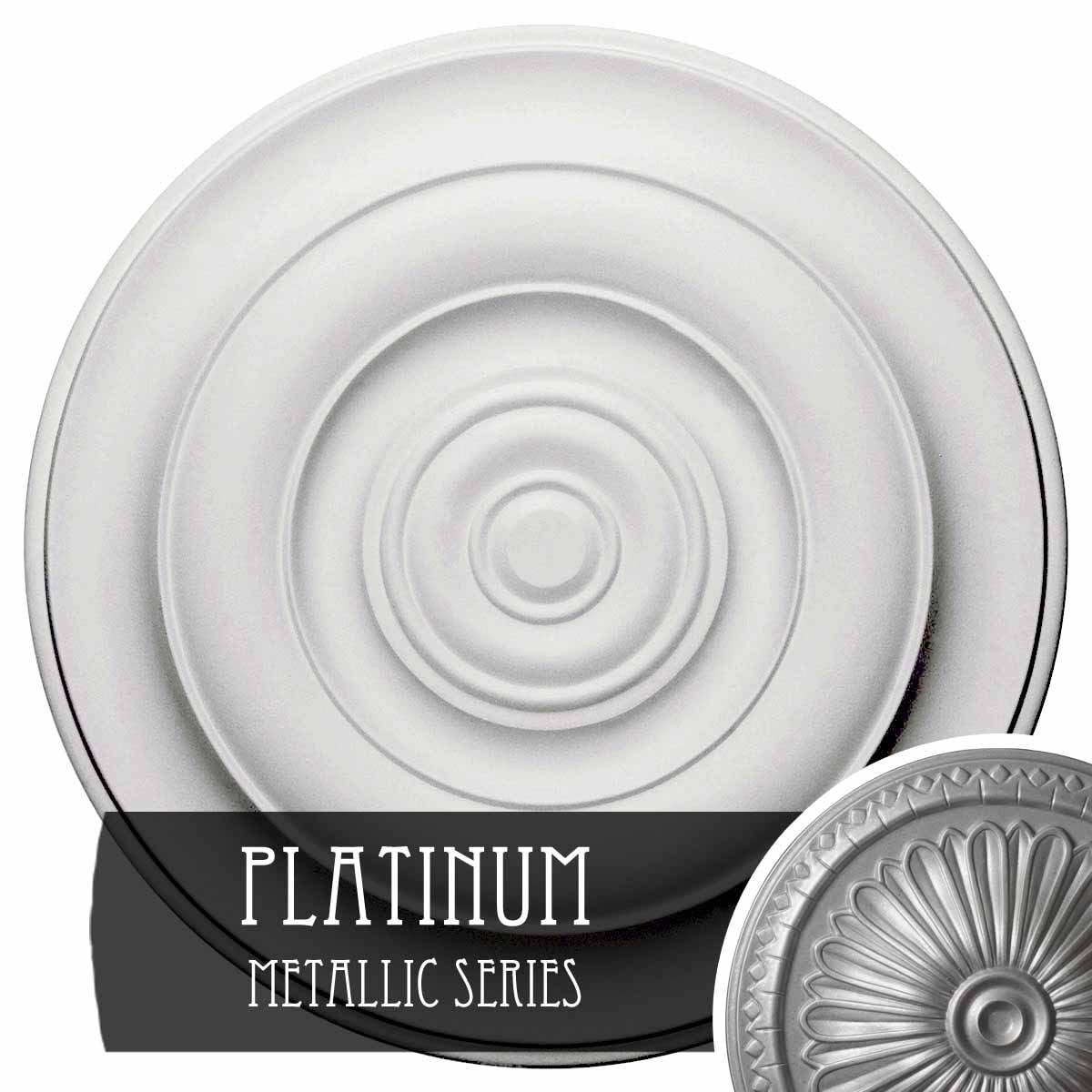 Ekena Millwork CM18NIPLS Niobe 18-in W x 18-in L Painted Platinum Polyurethane Whole Ceiling Medallion