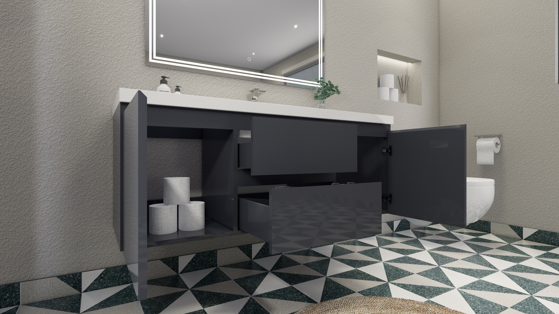 Moreno Bath MOB60S-GR Bath-Vanity-Combo - View #4
