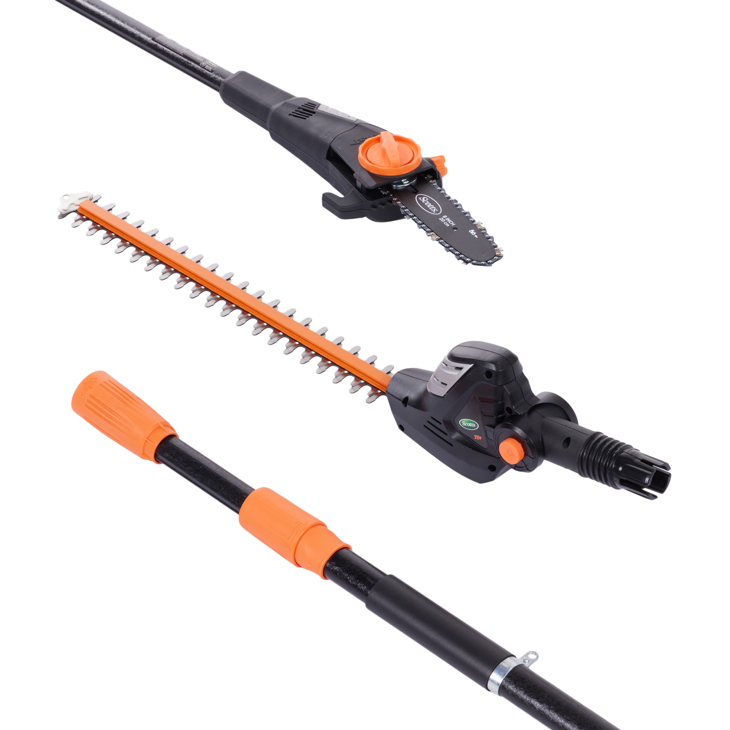 Scotts 2-in-1 Cordless Convertible Pole Saw / Hedge Trimmer with 2.0 Ah  Battery and Fast Charger CLPS40020S - 20V