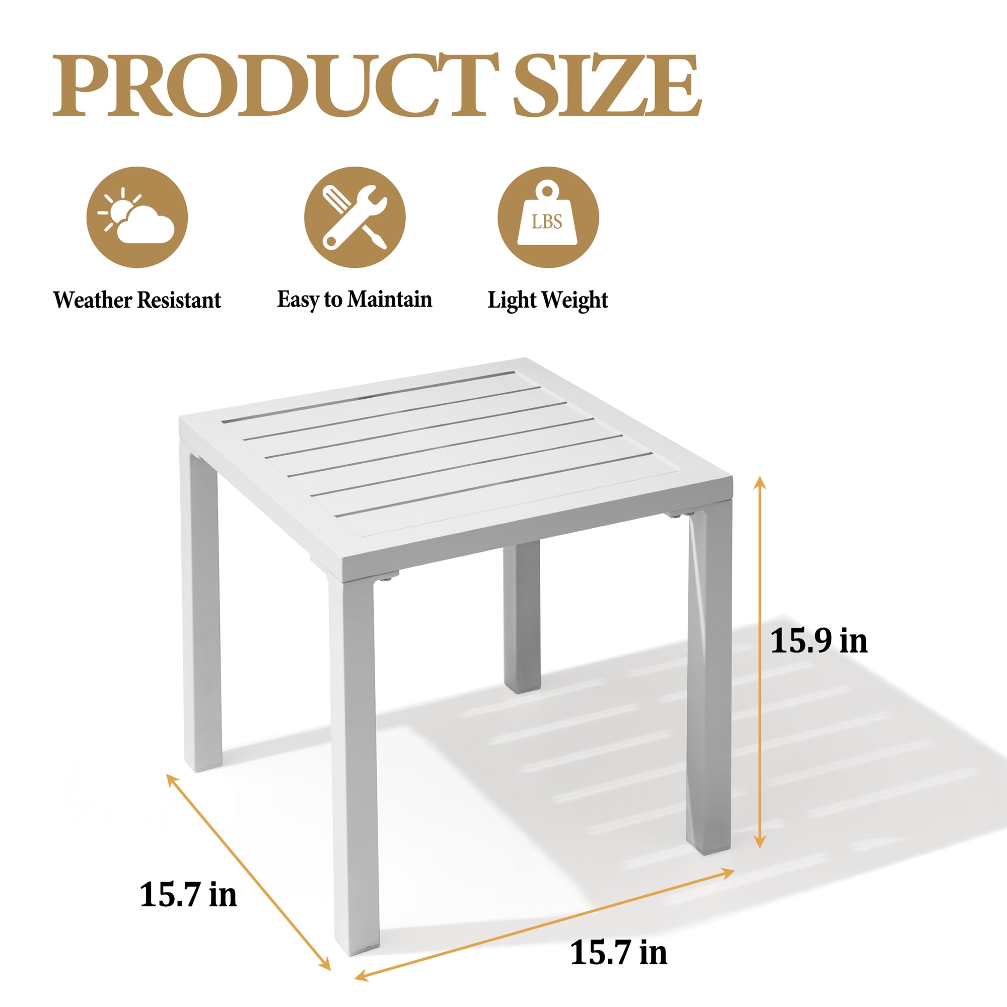 Crestlive Products CL-TB006WHT Patio-Tables - View #3