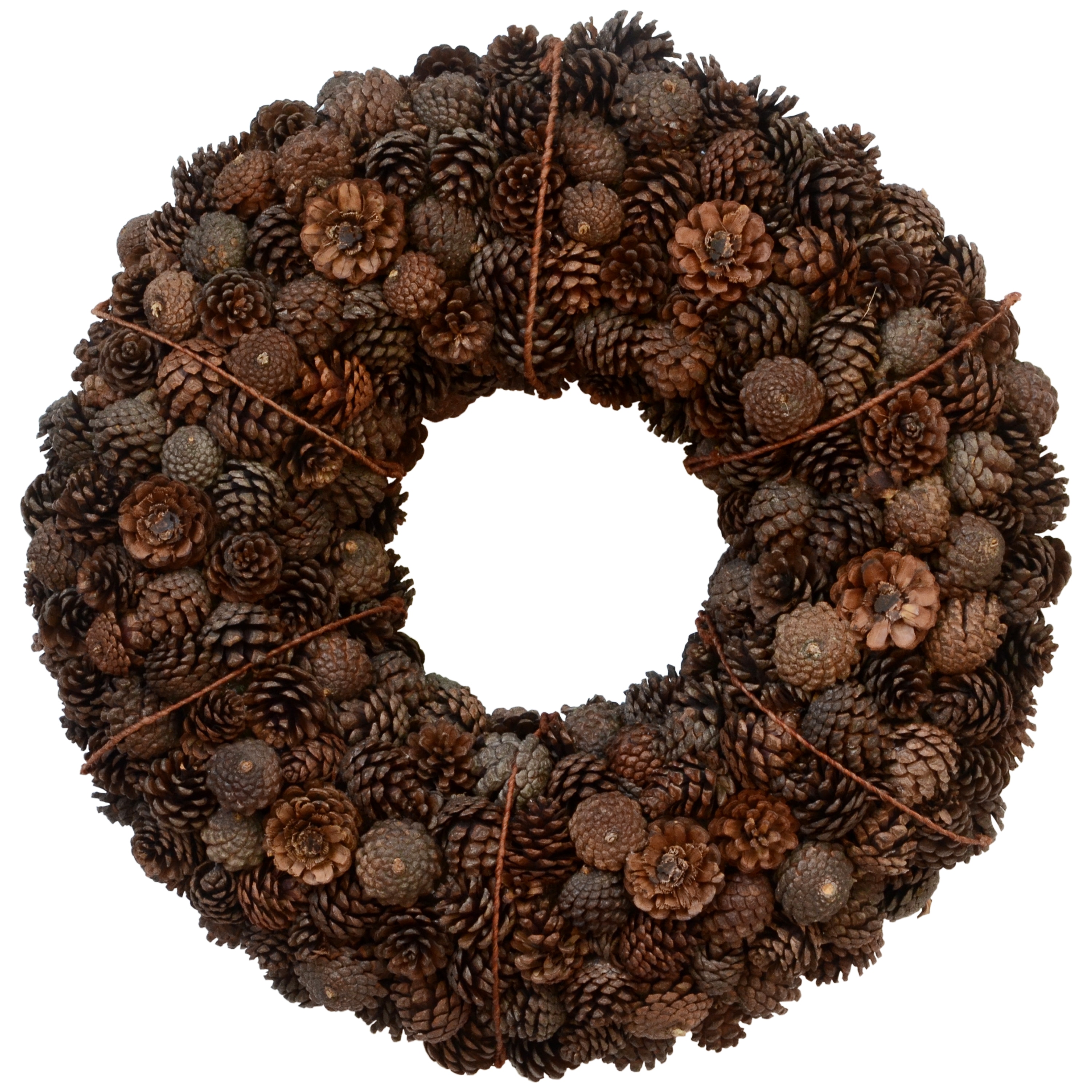 Vickerman H6EUR2500 4-in Indoor Natural Pinecones Artificial Christmas Wreath