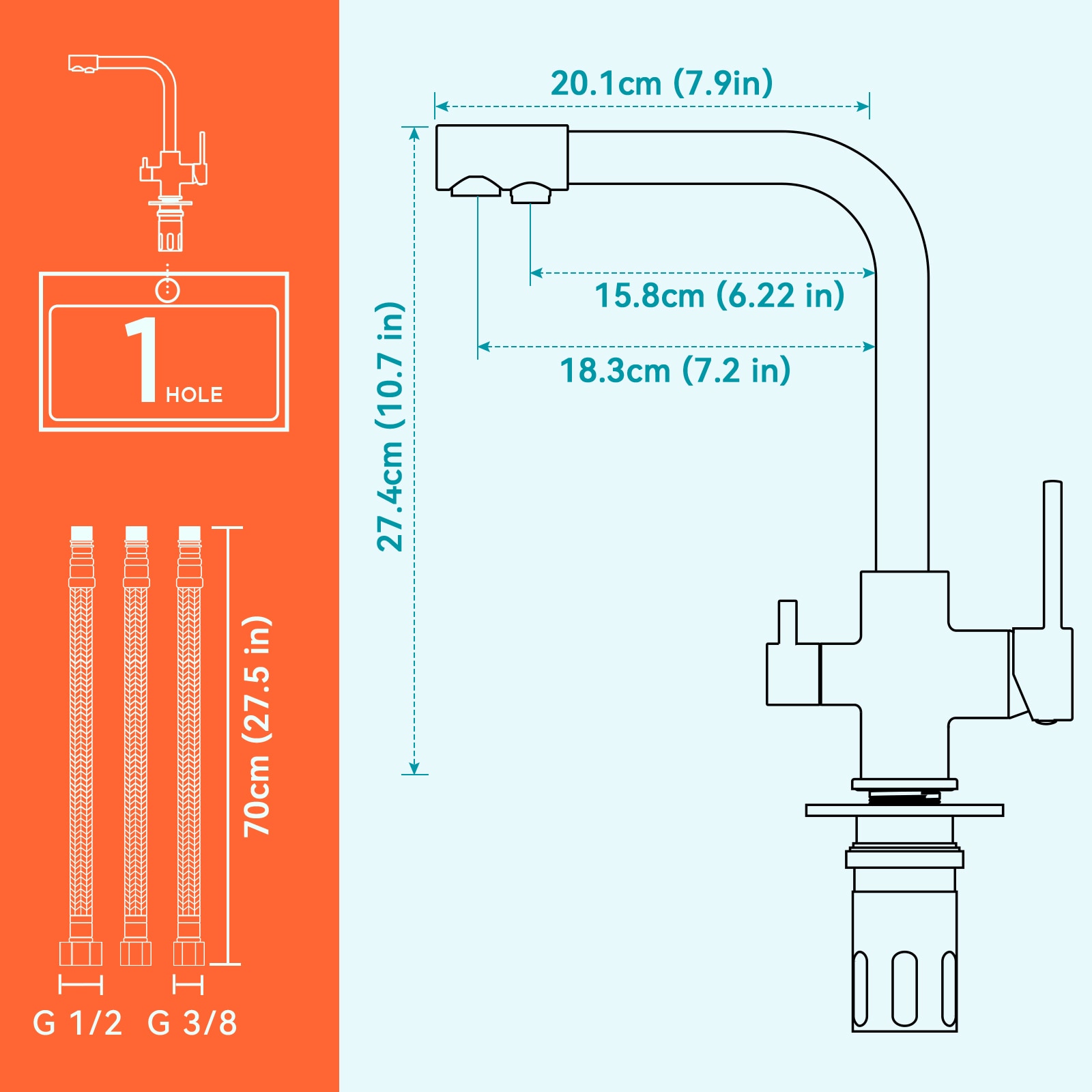 androme AD610B Kitchen-Faucets - View #7