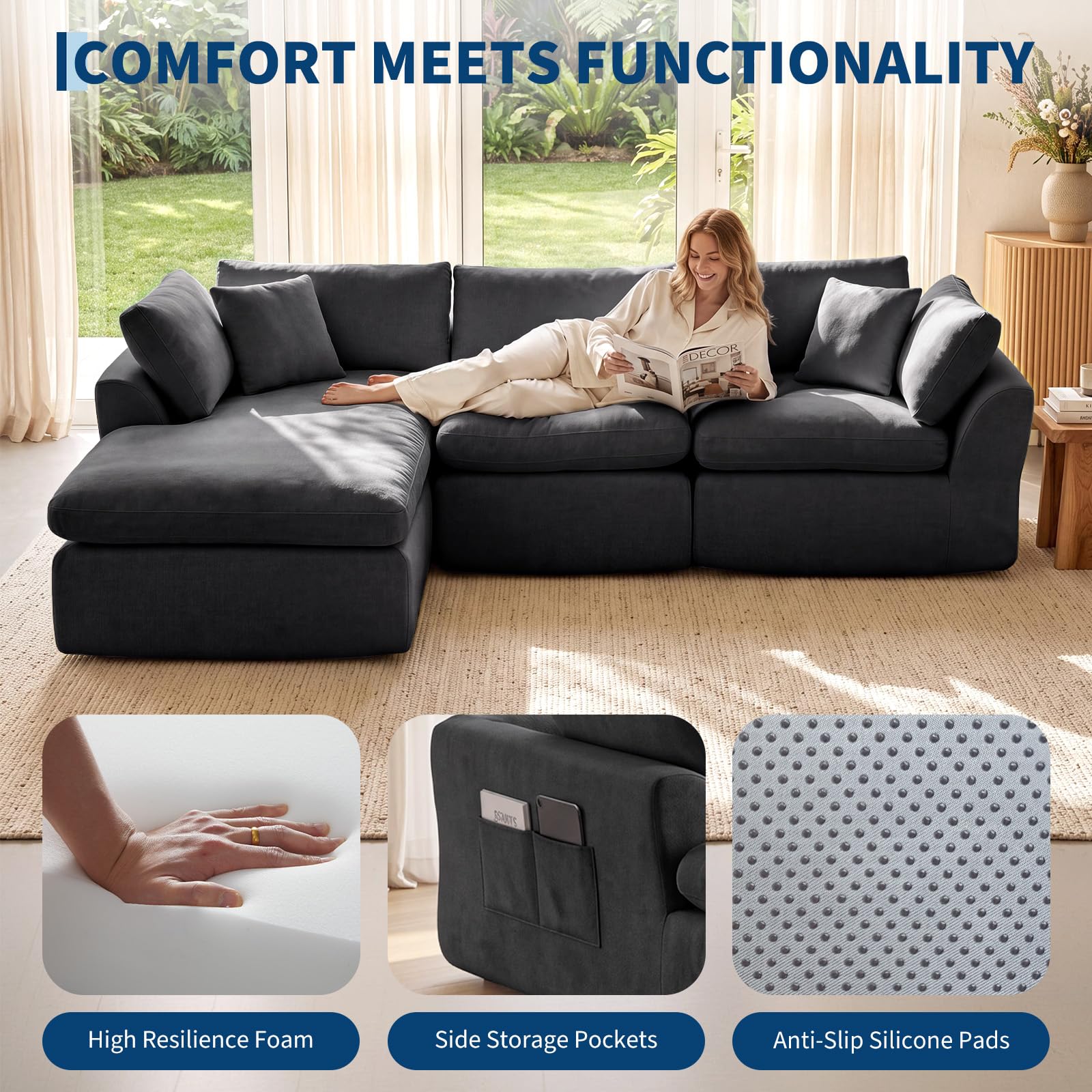 GarveeLife CLJ-K7ZOPG9H74Q3VK-5 Sofas-Loveseats - View #5