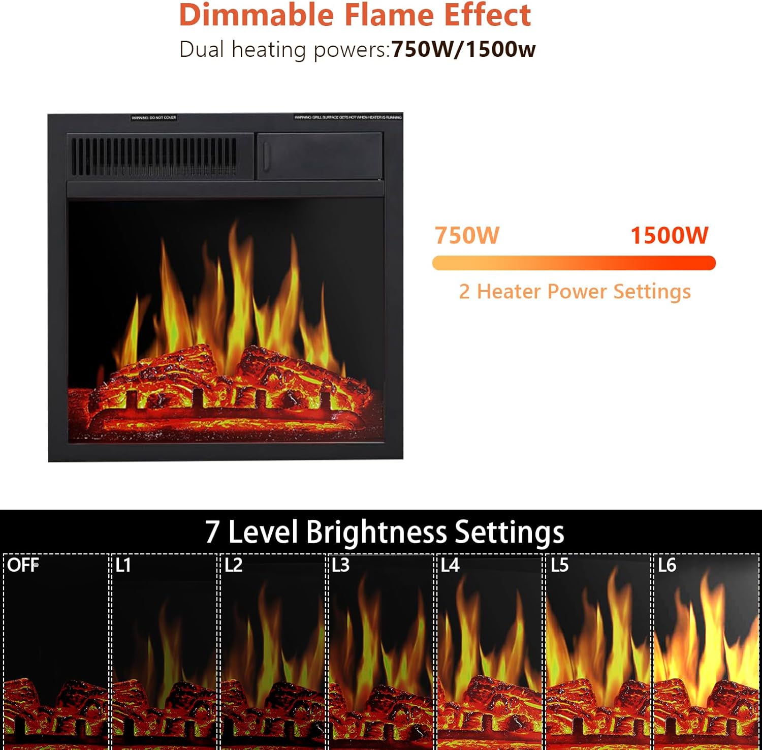 R.W.FLAME M0127-BLACK Electric-Fireplaces - View #3