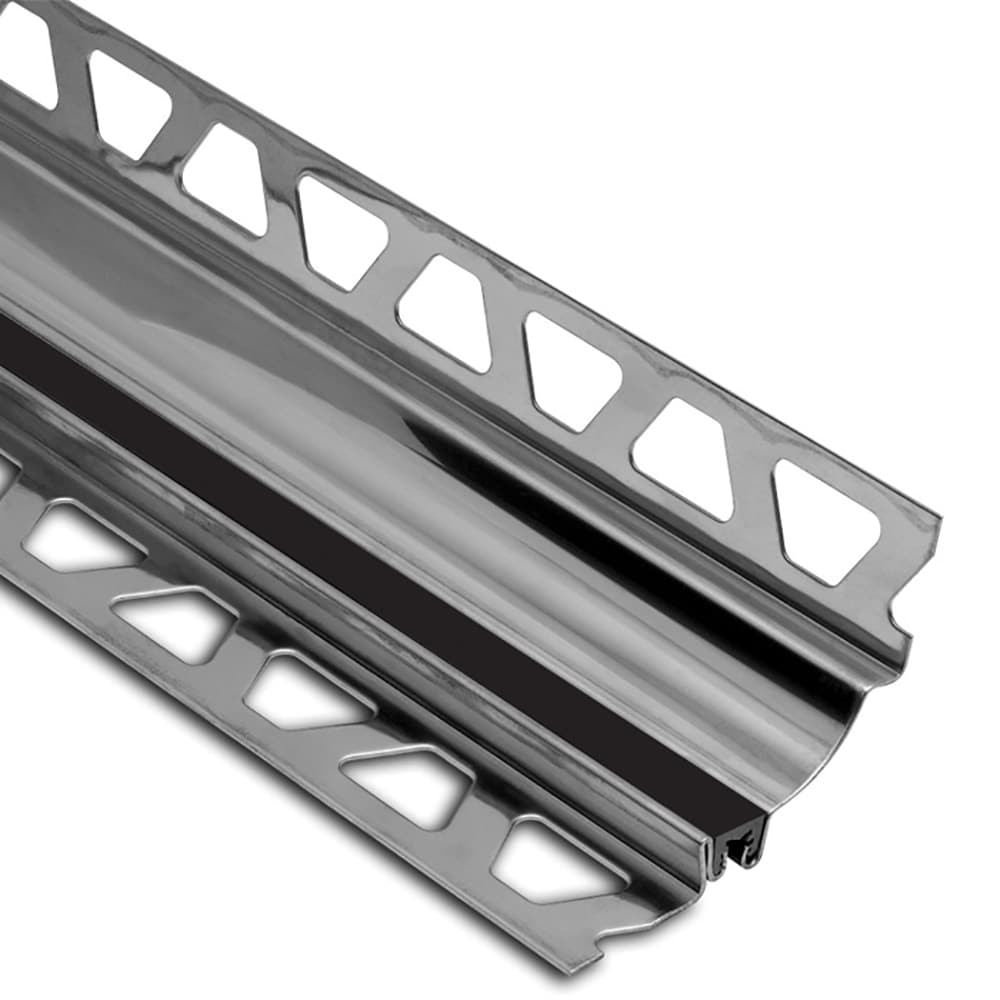 Schluter Systems HKSV2AU18/O7GS Dilex-HKS 0.719-in W x 98.5-in L Black Steel Cove base Tile Edge Trim