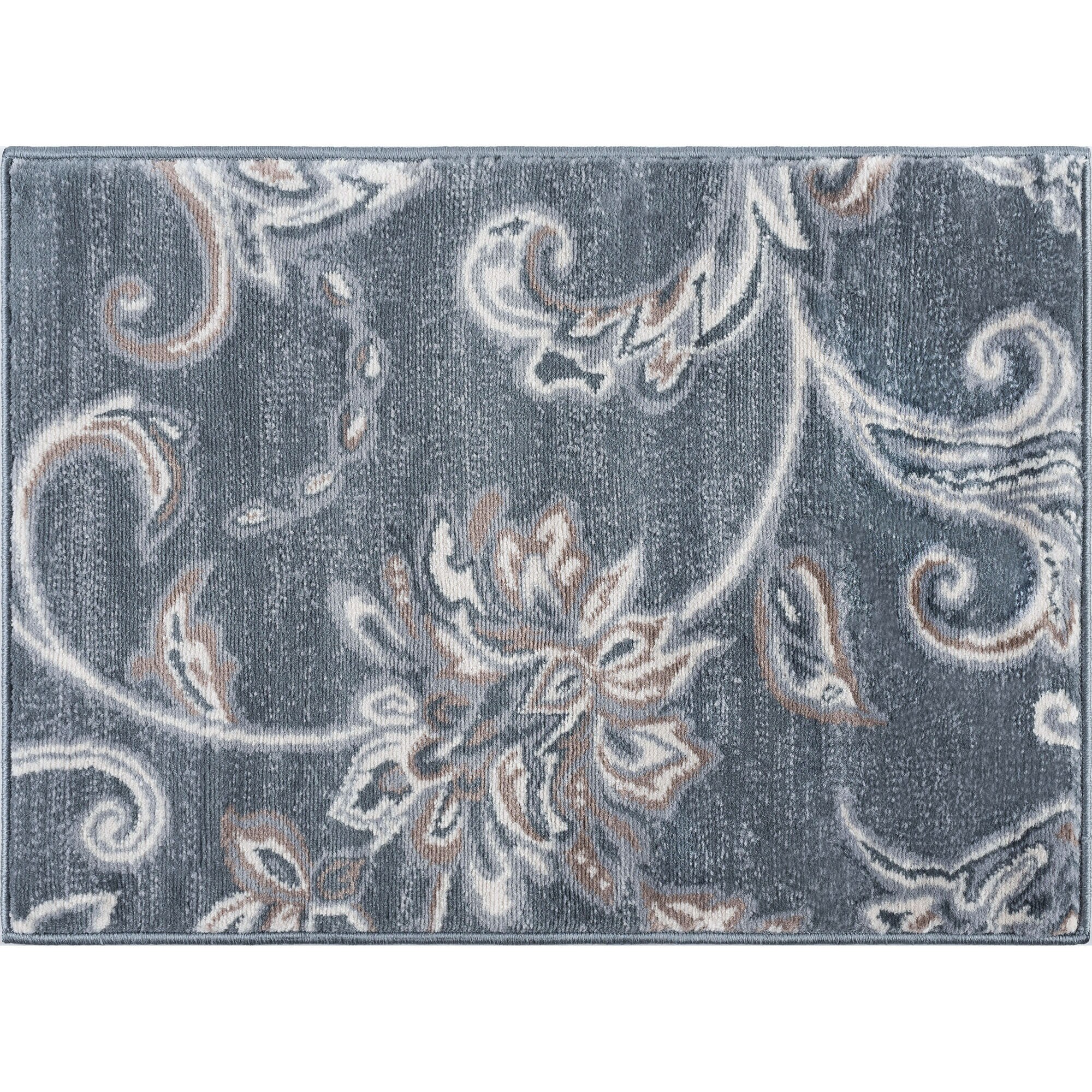 Tayse 2 x 3 Dark Gray Indoor Floral/Botanical Farmhouse/Cottage Throw Rug  in the Rugs department at