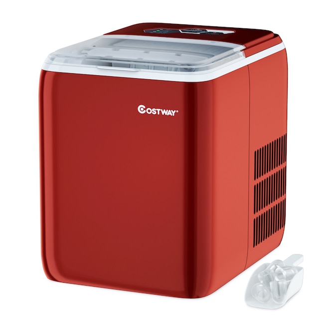 Goplus 2-lb Drop-down Door Countertop or Portable Bullet Ice Maker (Red) in  the Ice Makers department at