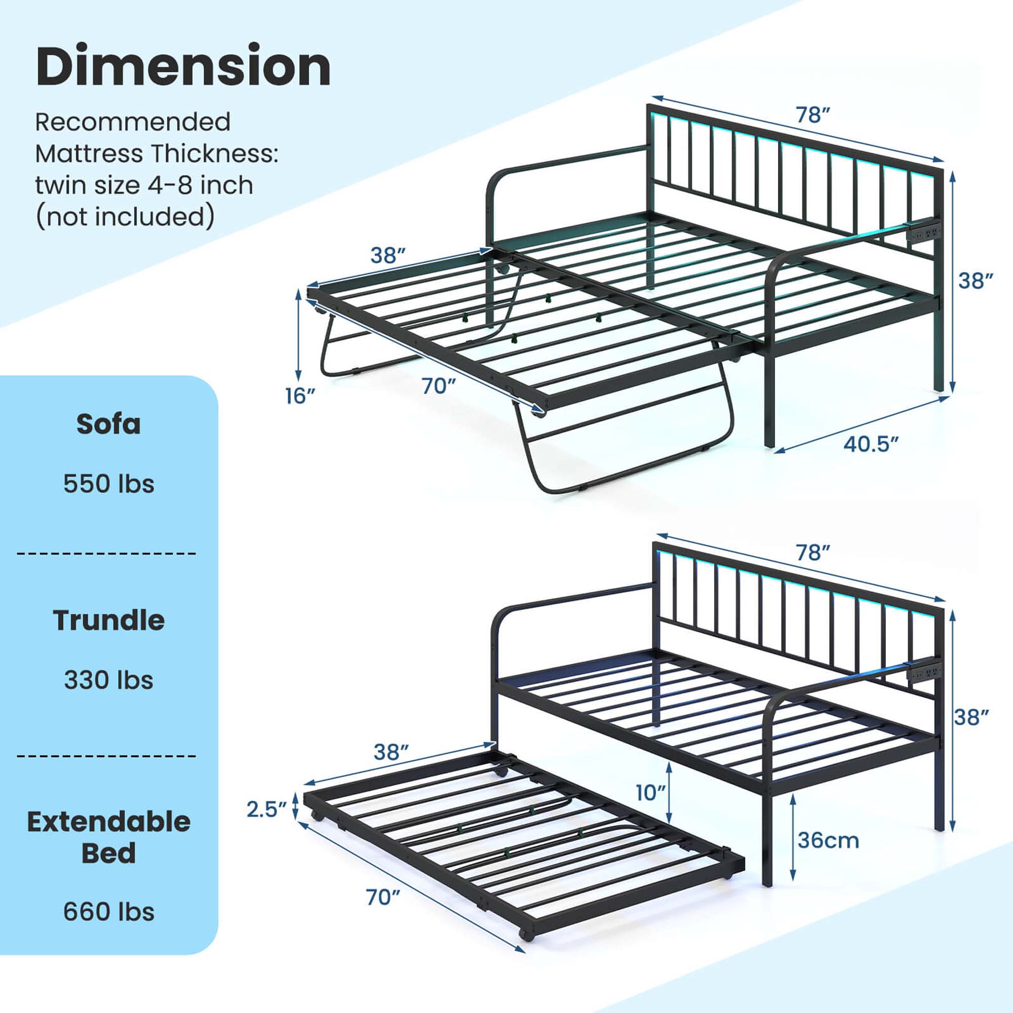 Costway HCST01845 futons - View #3