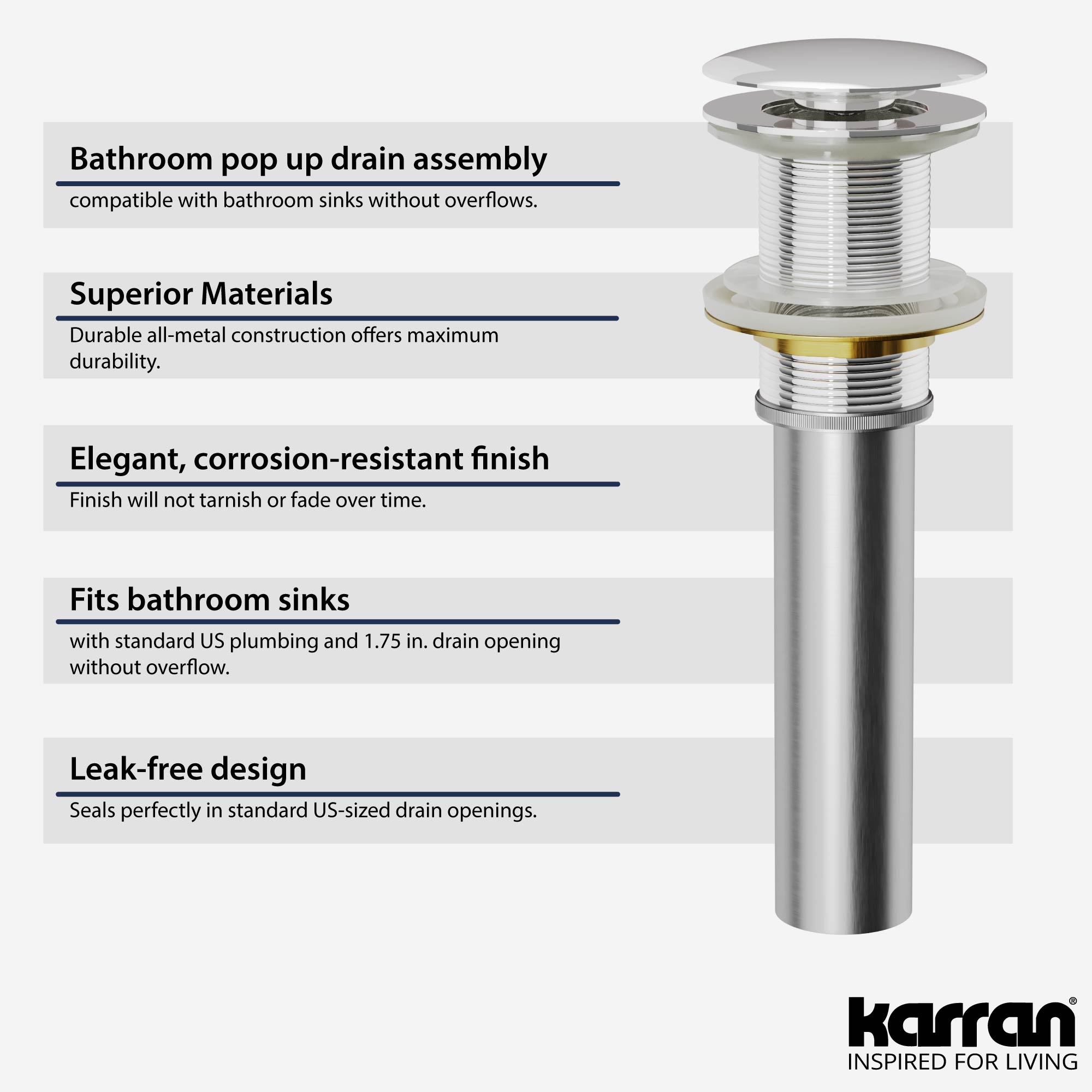 Karran PU25C Popup-Drains-Accessories - View #2