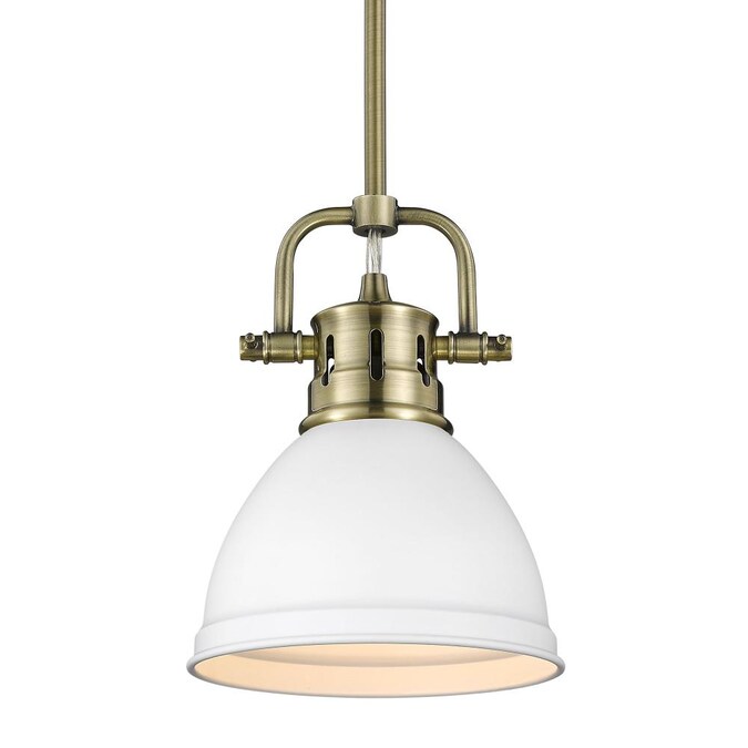 Golden Lighting Duncan Aged Brass Industrial Dome Mini Pendant Light In The Department At Com - Aged Brass Mini Pendant Light