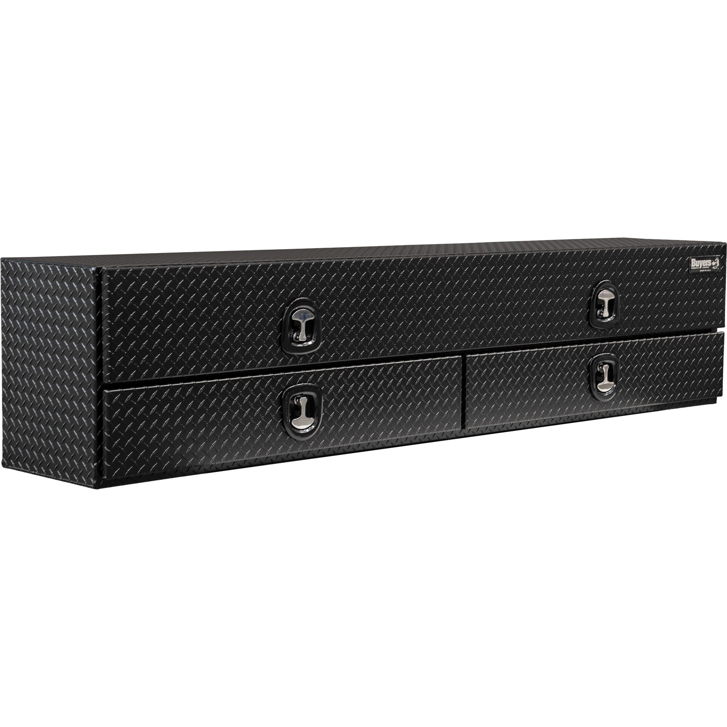 Buyers Products 1722693 18-in x 96-in x 21-in Matte Black Diamond Tread Aluminum Top mount Truck Tool Box