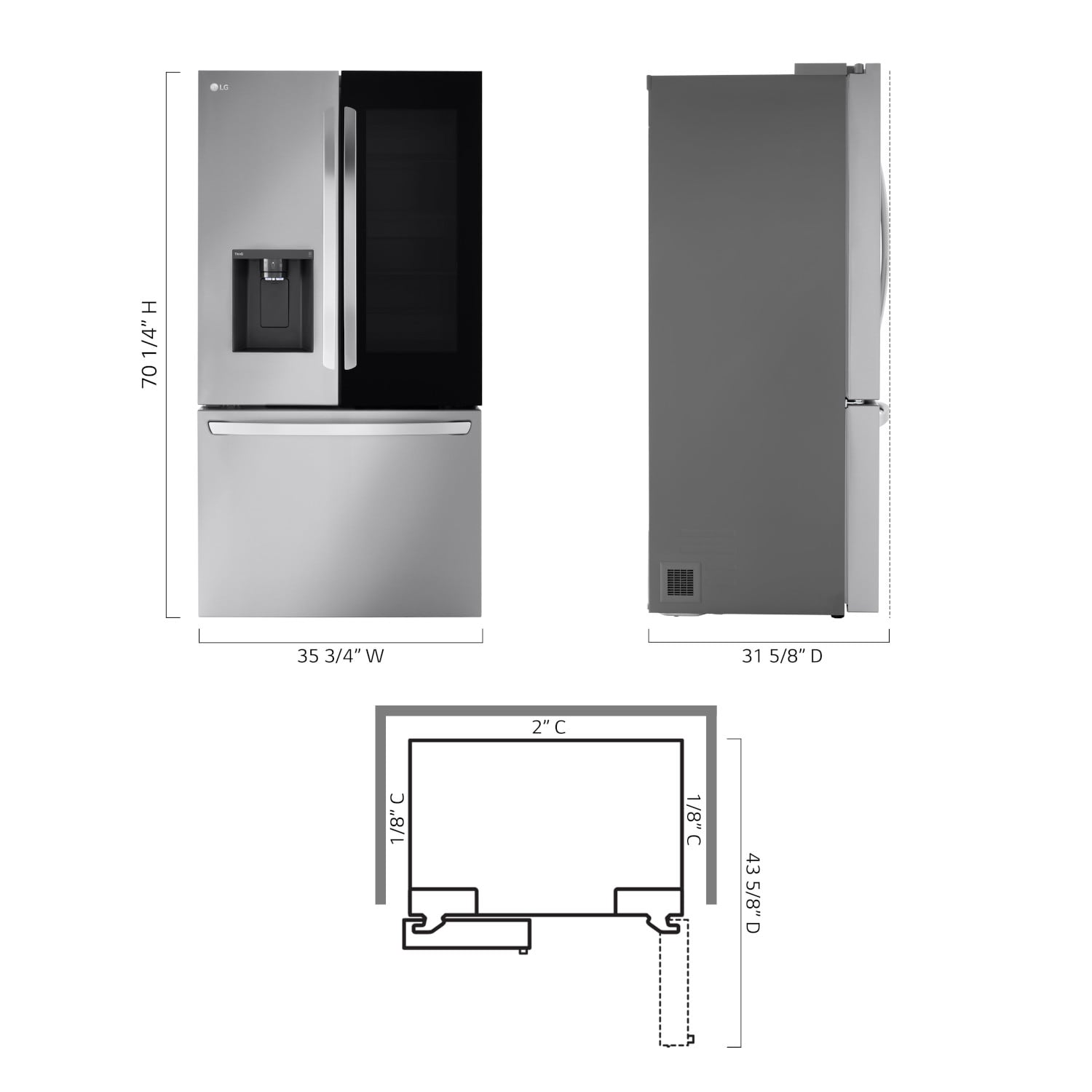 LG LRFOC2606S French-Door-Refrigerators - View #12