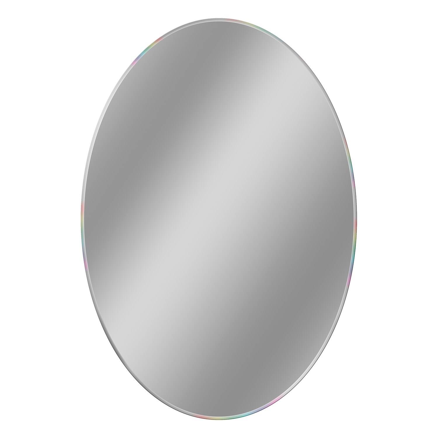 Style Selections 21-in W x 31-in H Oval Beveled Frameless Wall 