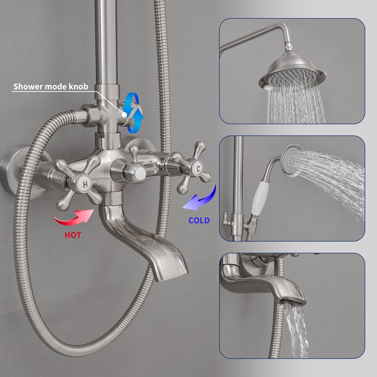 BWE A-98023-S-N Showerhead-Bar-Panels - View #4