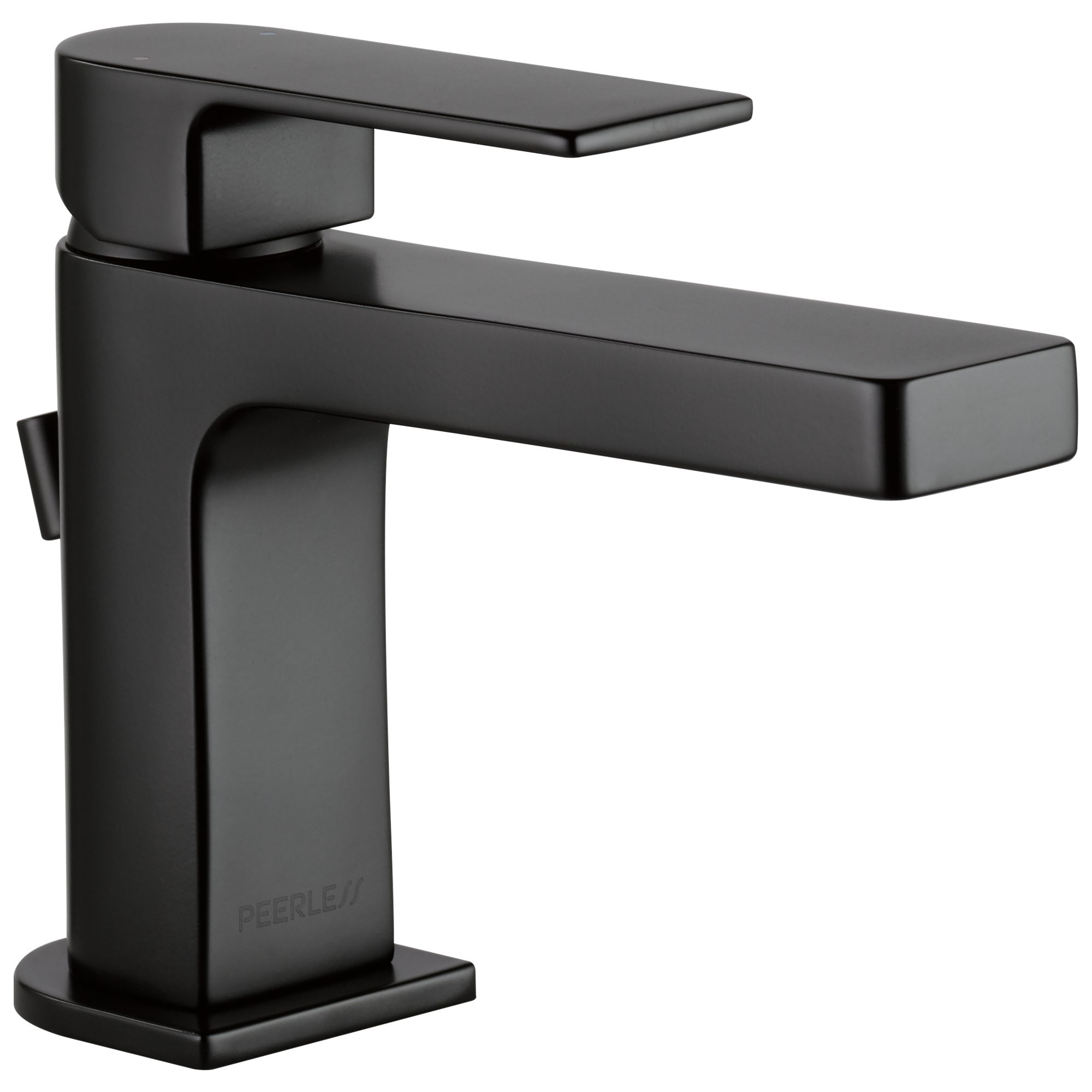 Peerless P1519LF-BL-M Xander Matte Black Widespread 1-handle WaterSense Mid-arc Residential Handle Bathroom Sink Faucet with Drain with Deck Plate