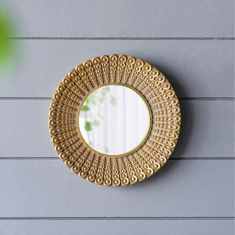 Blisstyle M0YFTCU4 14-in W x 14-in H Round Gold Framed Wall Mirror