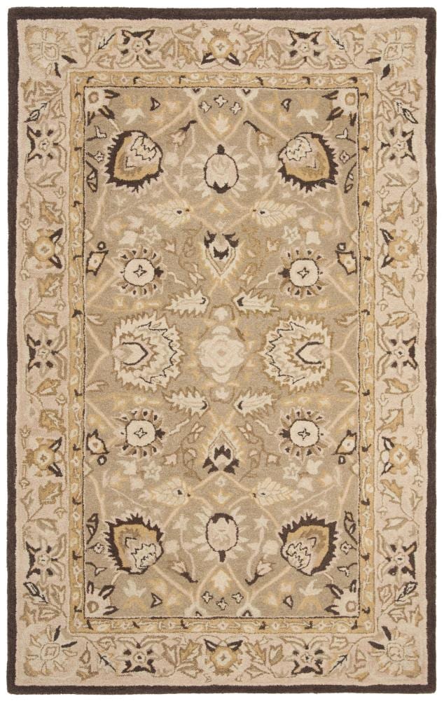 Safavieh AN512C-4 Anatolia Rumi 4 x 6 (ft) Tufted Wool Sage/Beige Rectangular Indoor Floral/Botanical Vintage Area rug