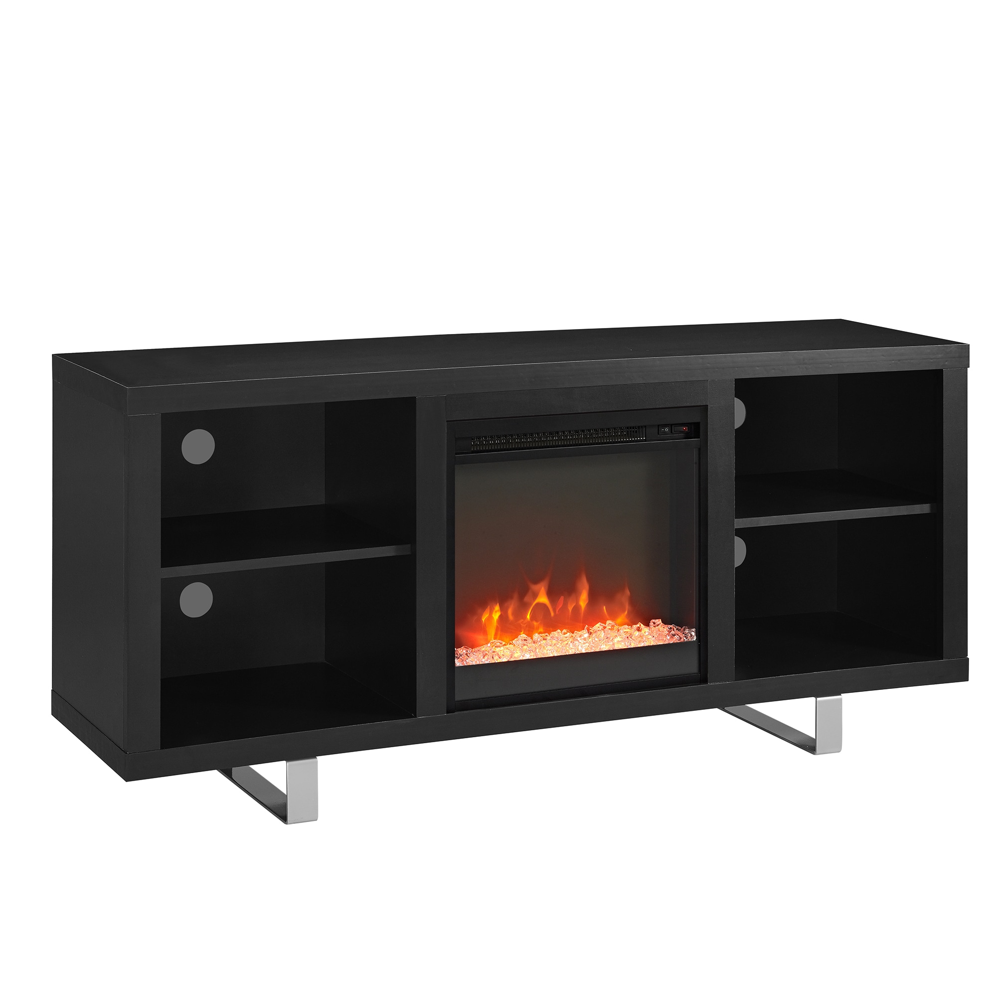 Walker Edison 58-in W Black LED Electric Fireplace W58FP18SMSB Uae Electronic uaeelectronic.com