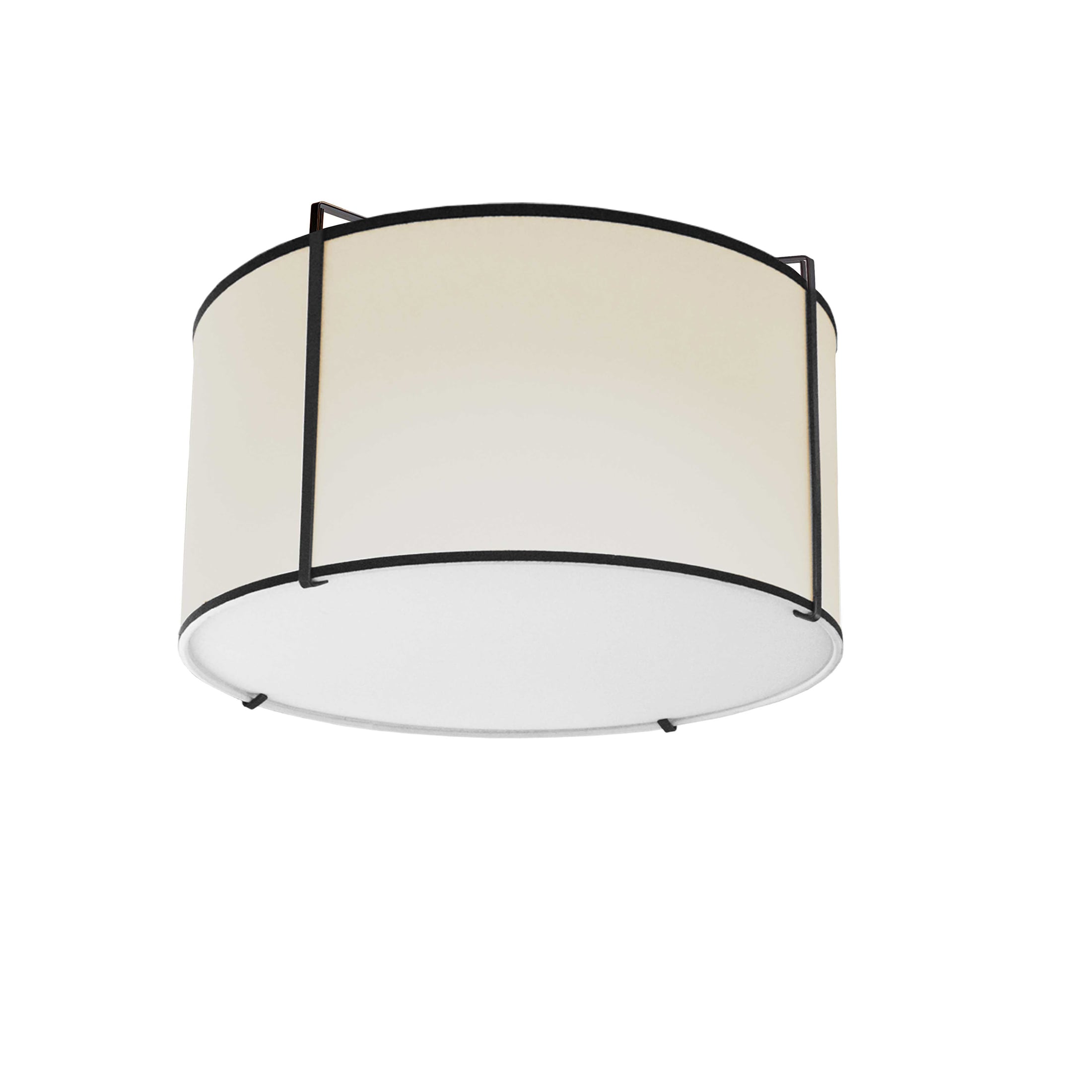 Dainolite TRA-121FH-BK-CRM Trapezoid 2-Light 12-in Cream LED Flush Mount Light