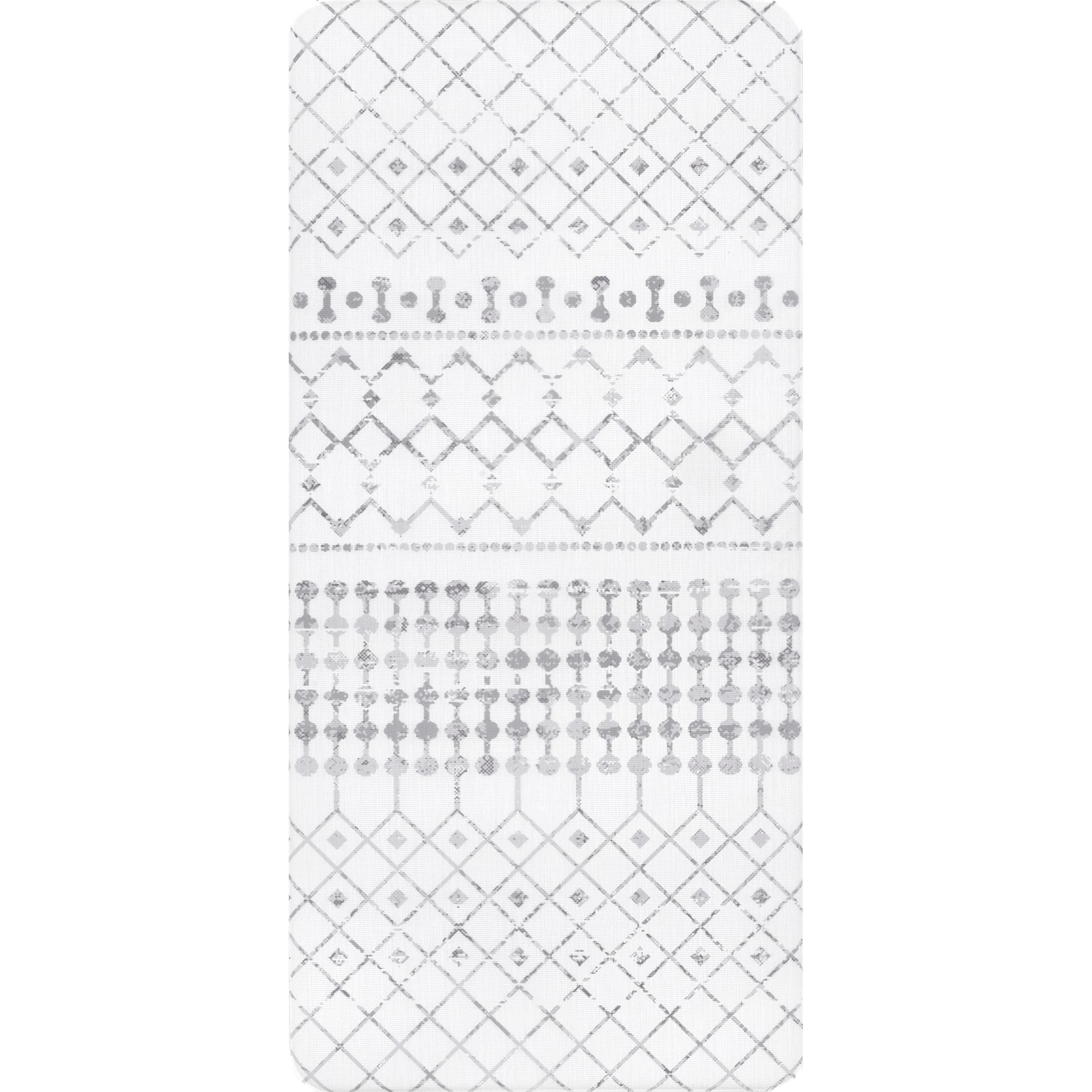 Light Gray Moroccan Pattern Anti-Fatigue Comfort Mat 18" x 30"