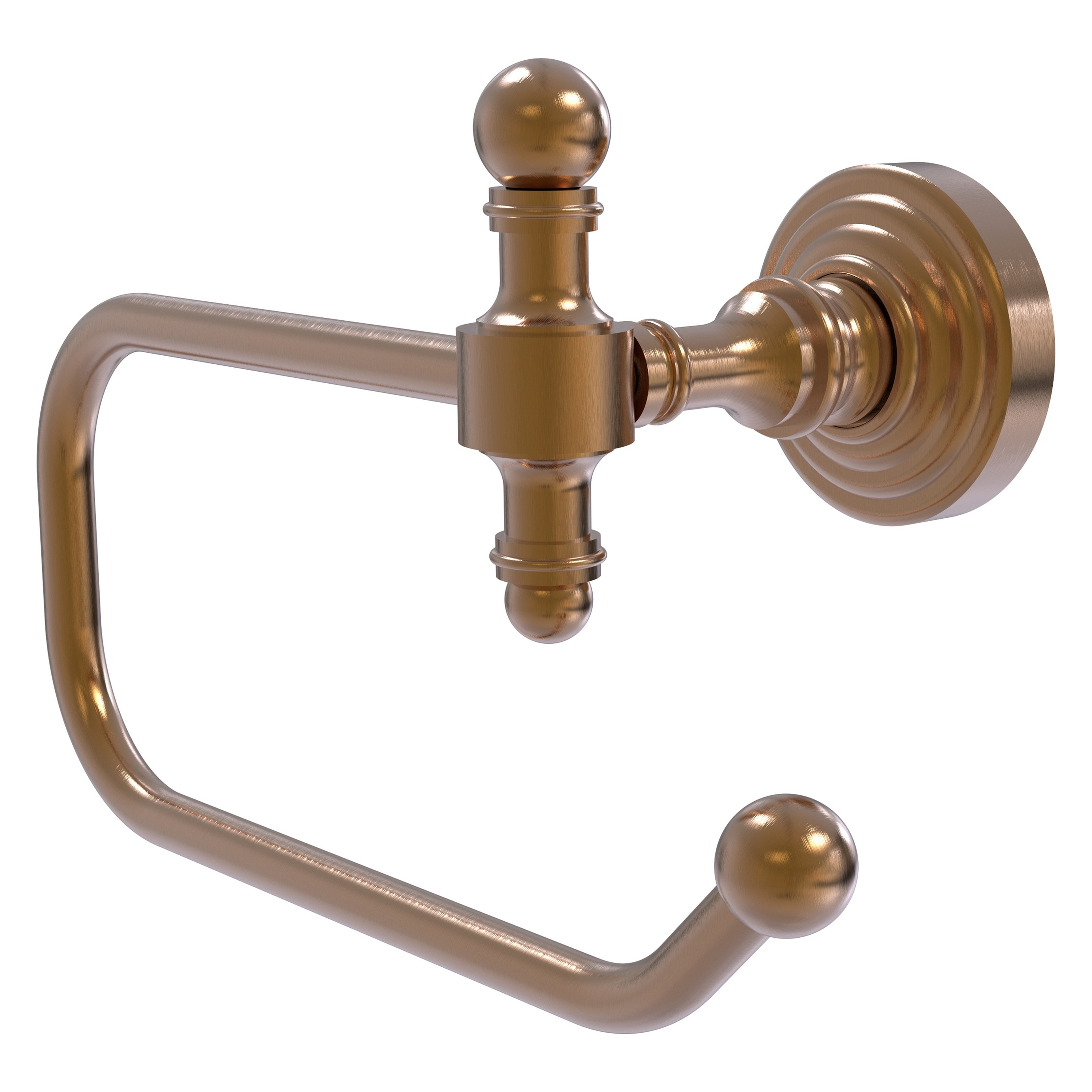Allied Brass RW-24E-BBR Retro Wave Brushed Bronze Wall mount Single post Toilet Paper Holder 1 -Rolls with Storage