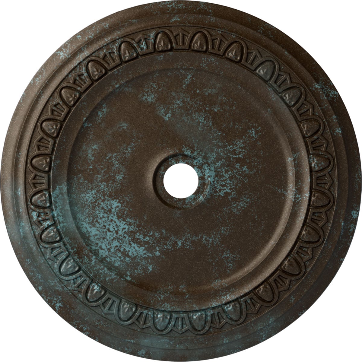 Ekena Millwork CM41CABBS Caputo 41-in W x 41-in L Painted Bronze Blue Patina Polyurethane Whole Ceiling Medallion